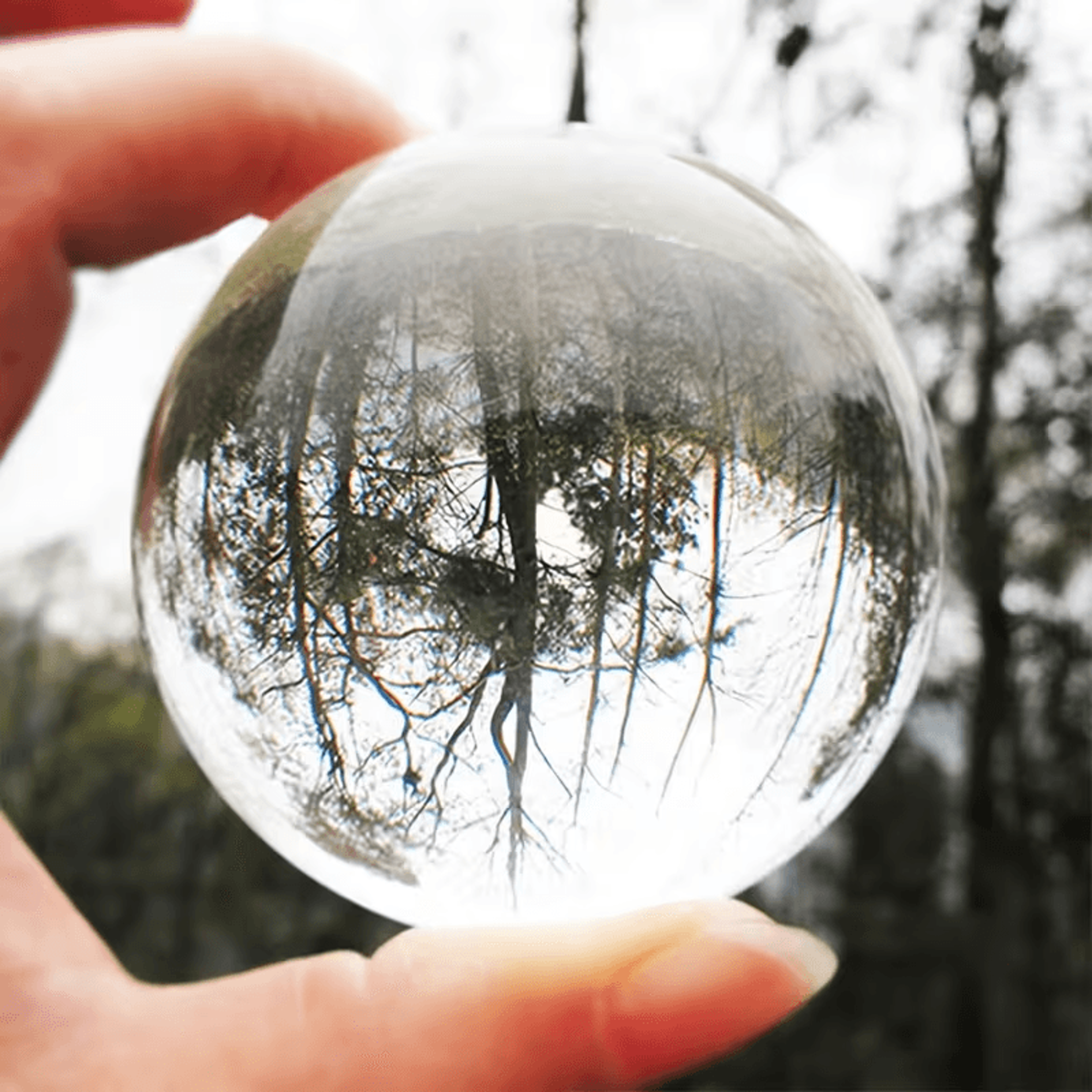 crystal ball lens for photography, create inverted scenes, reflections & visual effects
