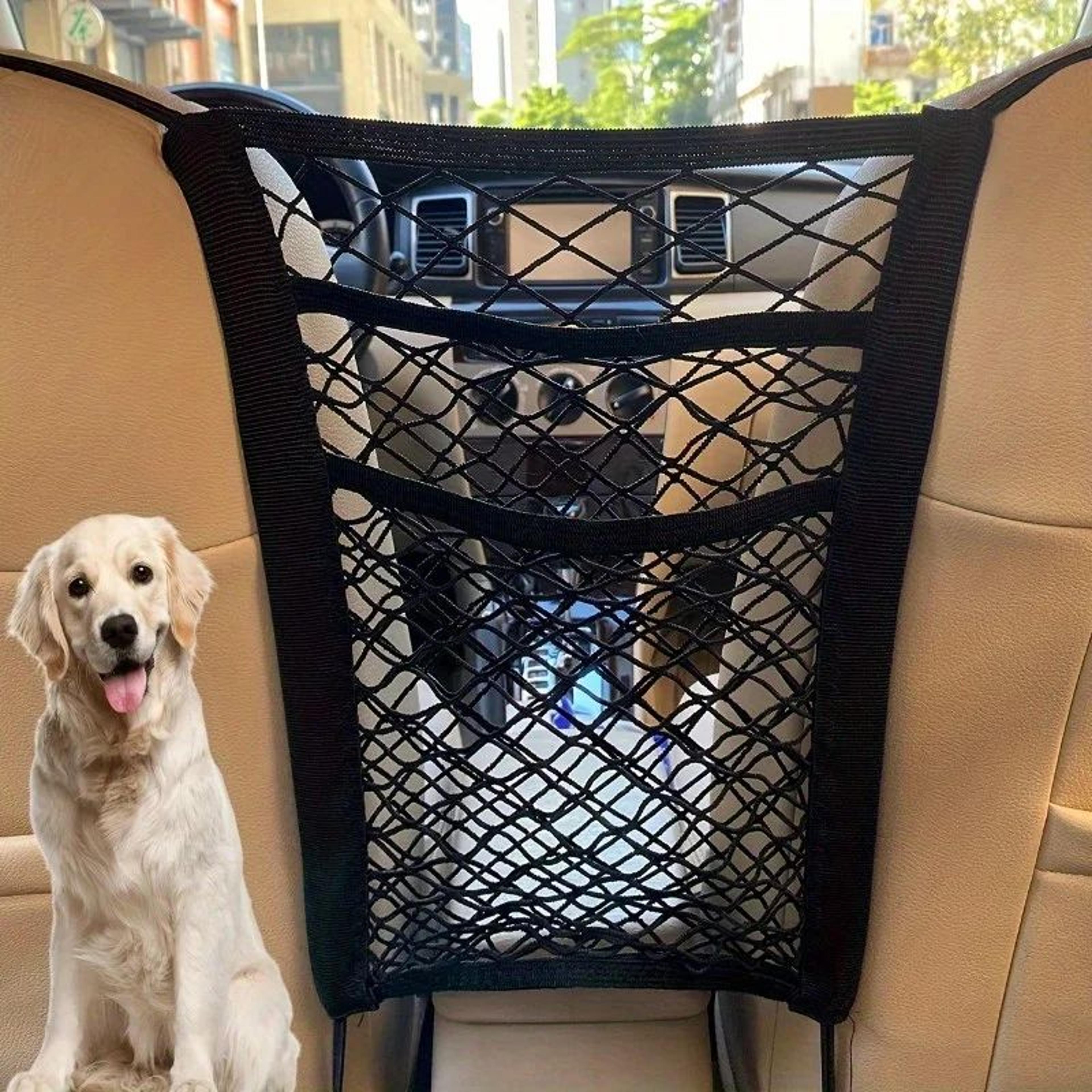 3-layer car seat gap organizer mesh net pocket barrier for front seats