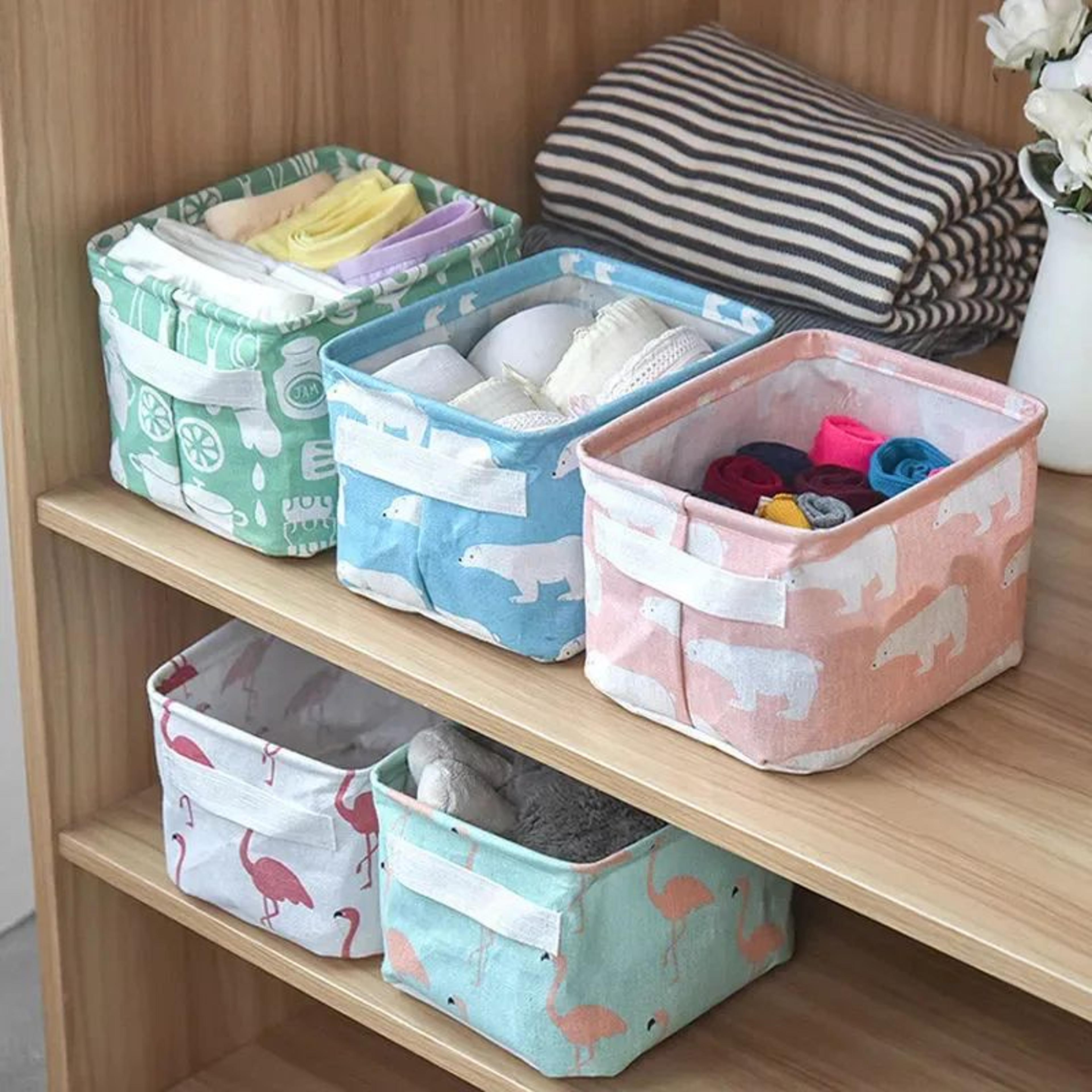collapsible storage basket with handles – washable foldable storage bin for laundry, closet & shelves