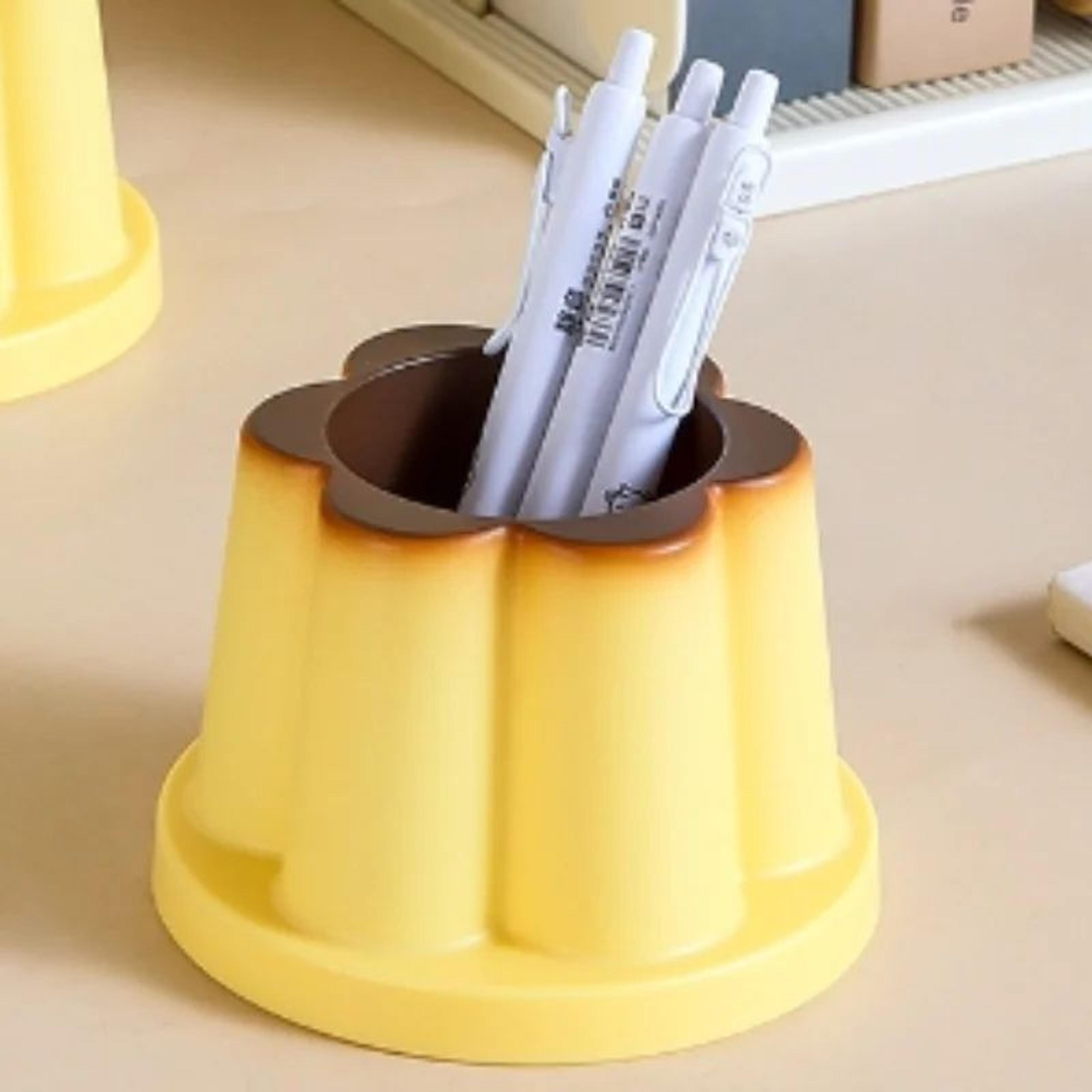 charming pudding pen holder cute desk organizer – kawaii office desk accessory gift