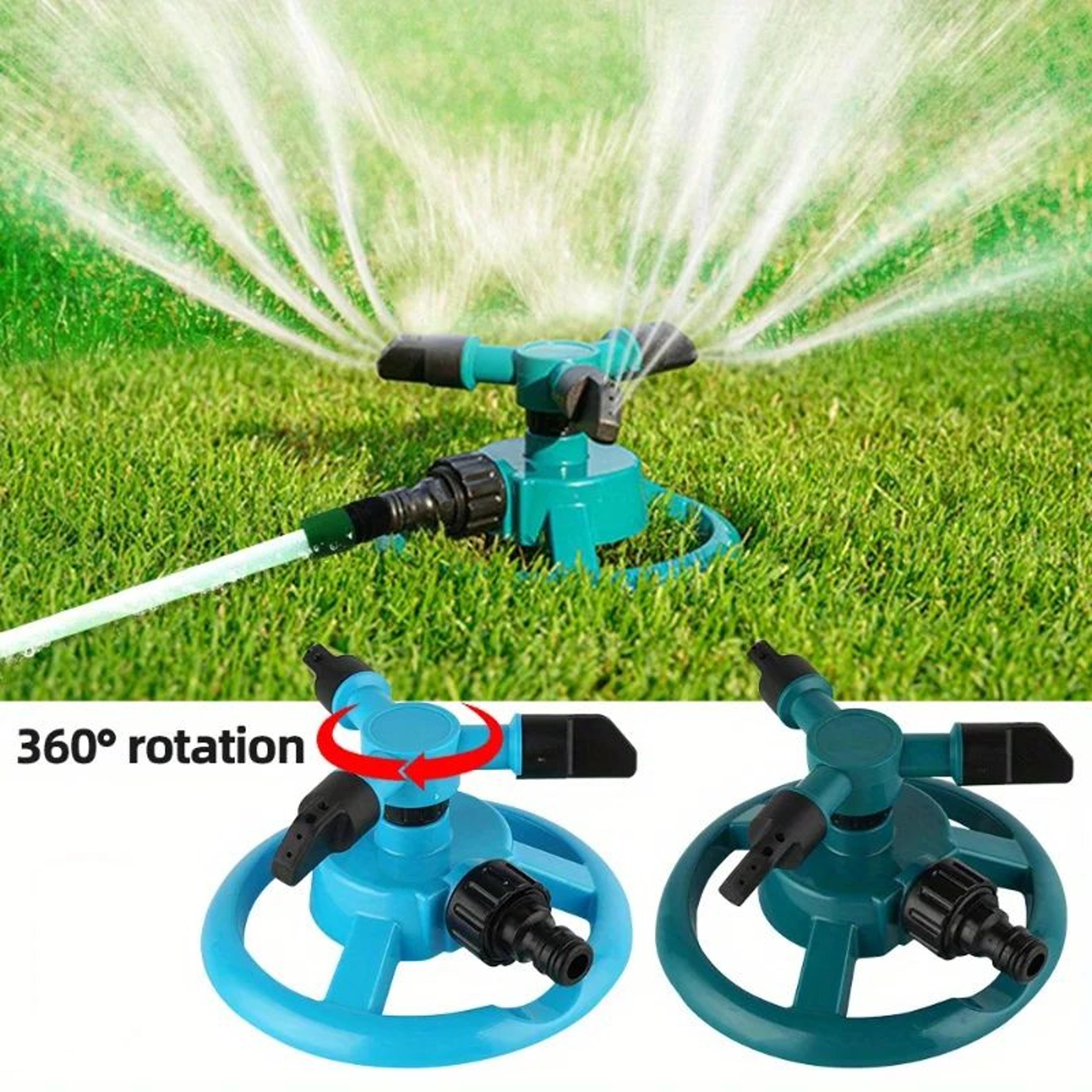 360° automatic rotating lawn sprinkler with quick connect nozzle – wide-coverage garden irrigation sprayer