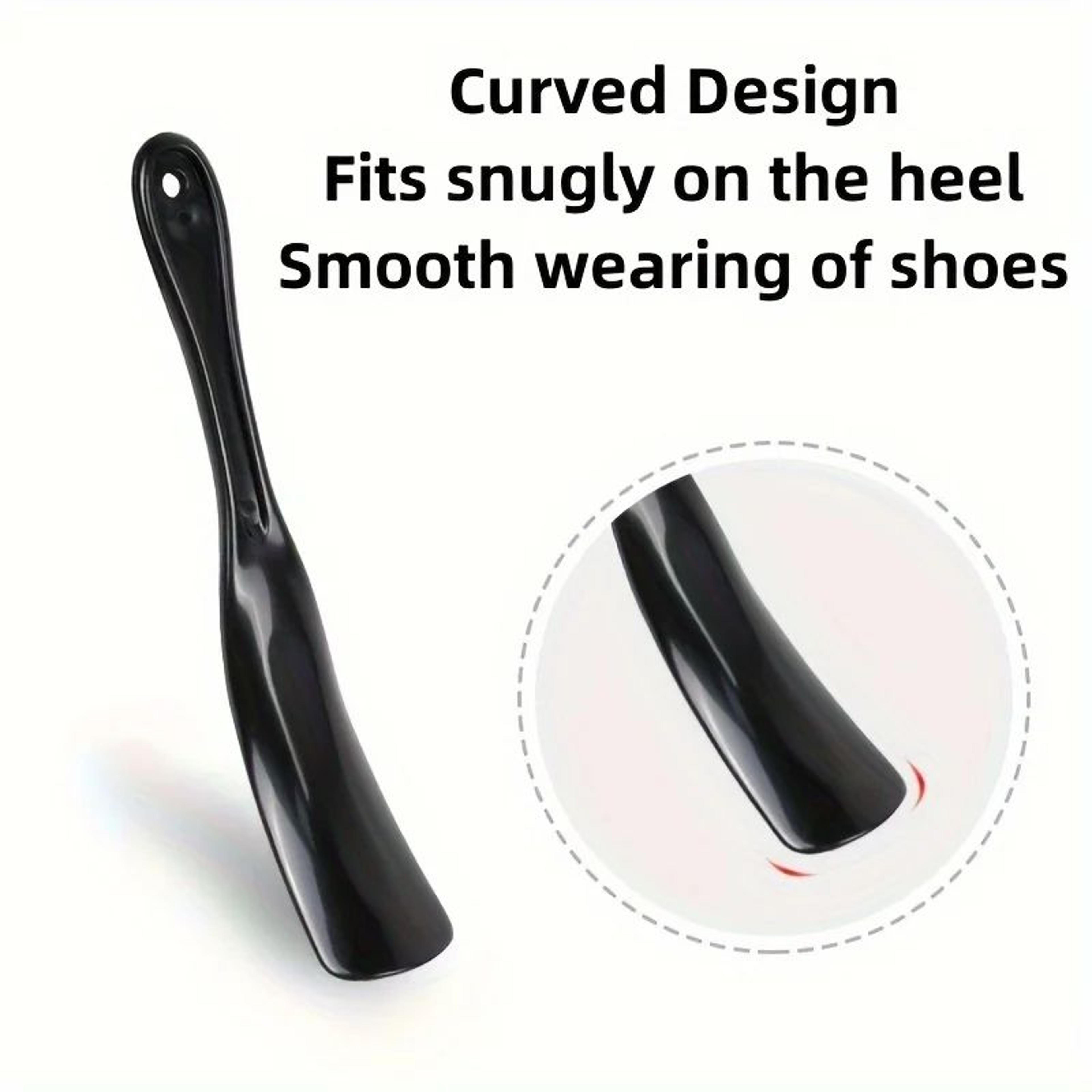 no-bend comfort shoe horn - long handle plastic hanging shoe helper