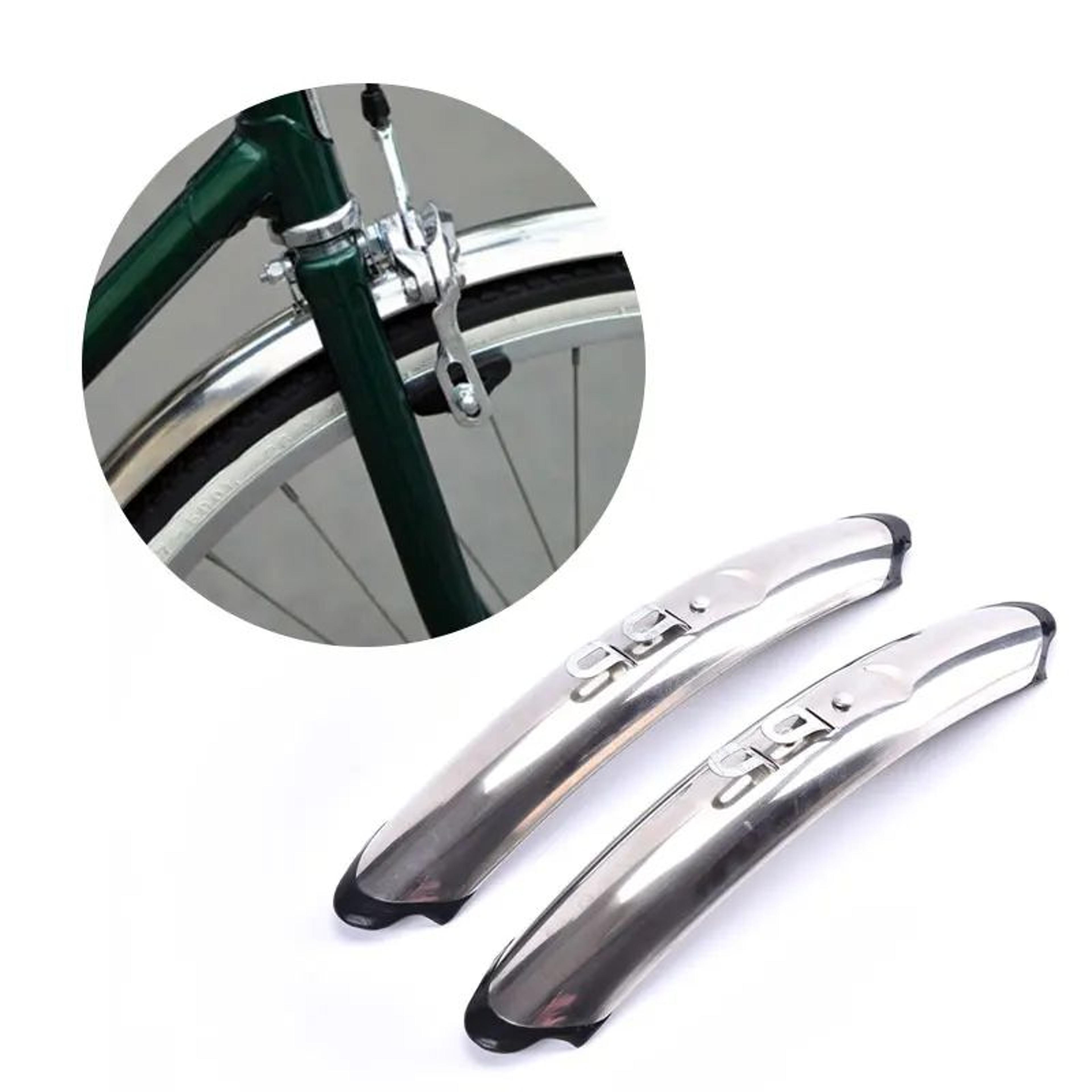 retro stainless steel 700c road bike mudguards front & rear fender set for 27" bikes