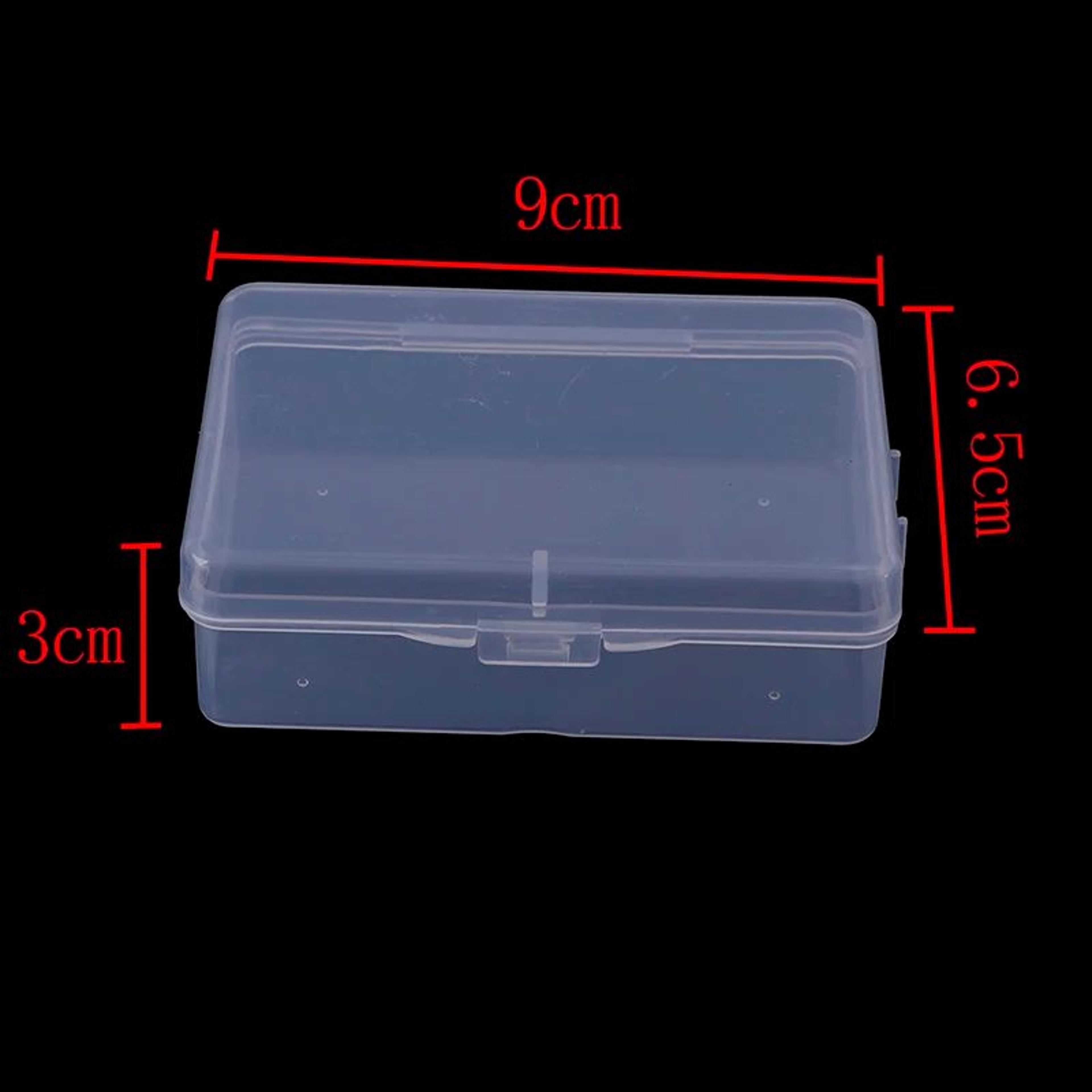 transparent storage box mini clear plastic organizer case (3.54x2.56x1.18 in) for crafts, jewelry & small items