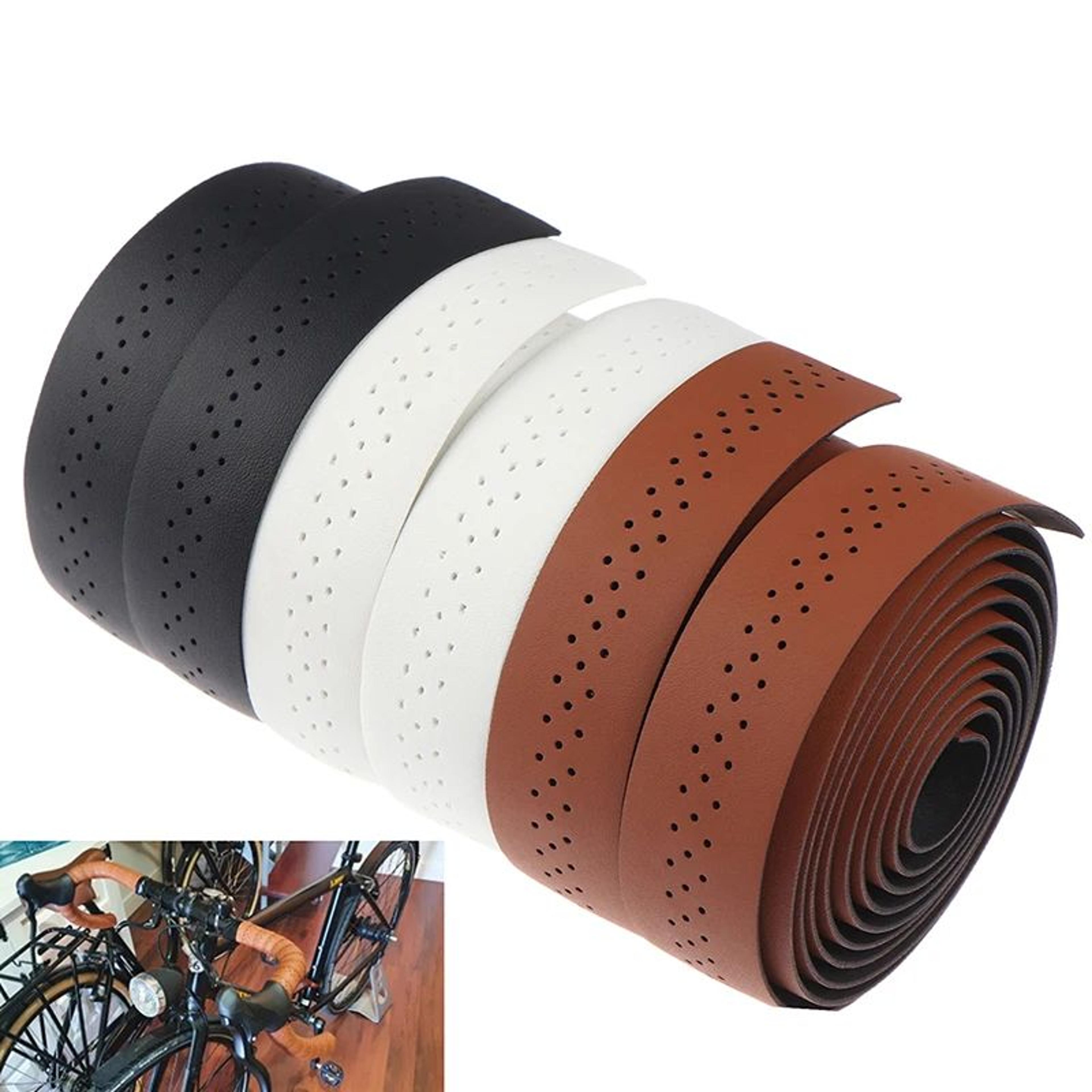 perforated pu leather road bike handlebar tape – anti-slip, breathable, shock-absorbing wrap