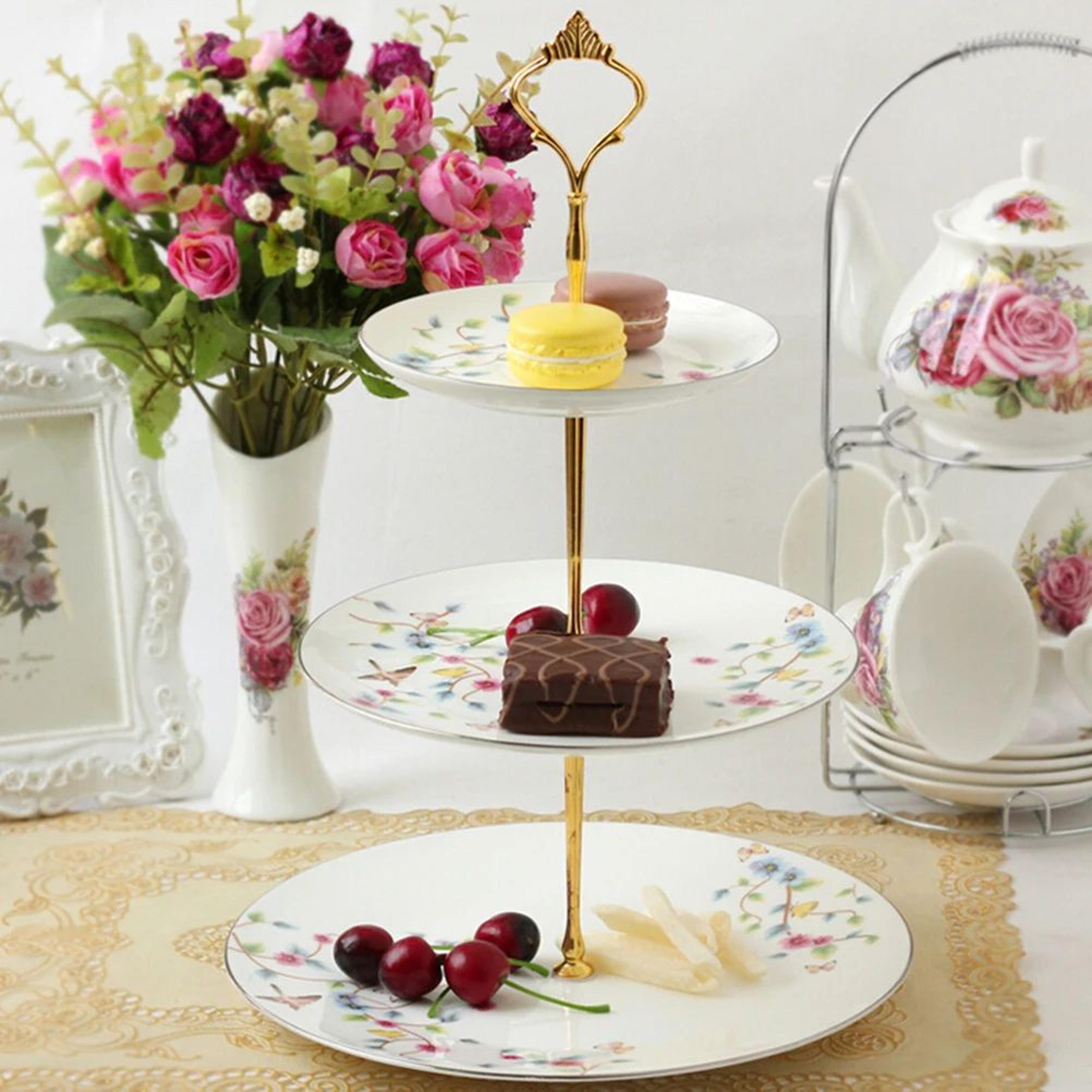 3-tier cake stand hardware kit – adjustable handle & rod set for diy dessert & tiered tray stands