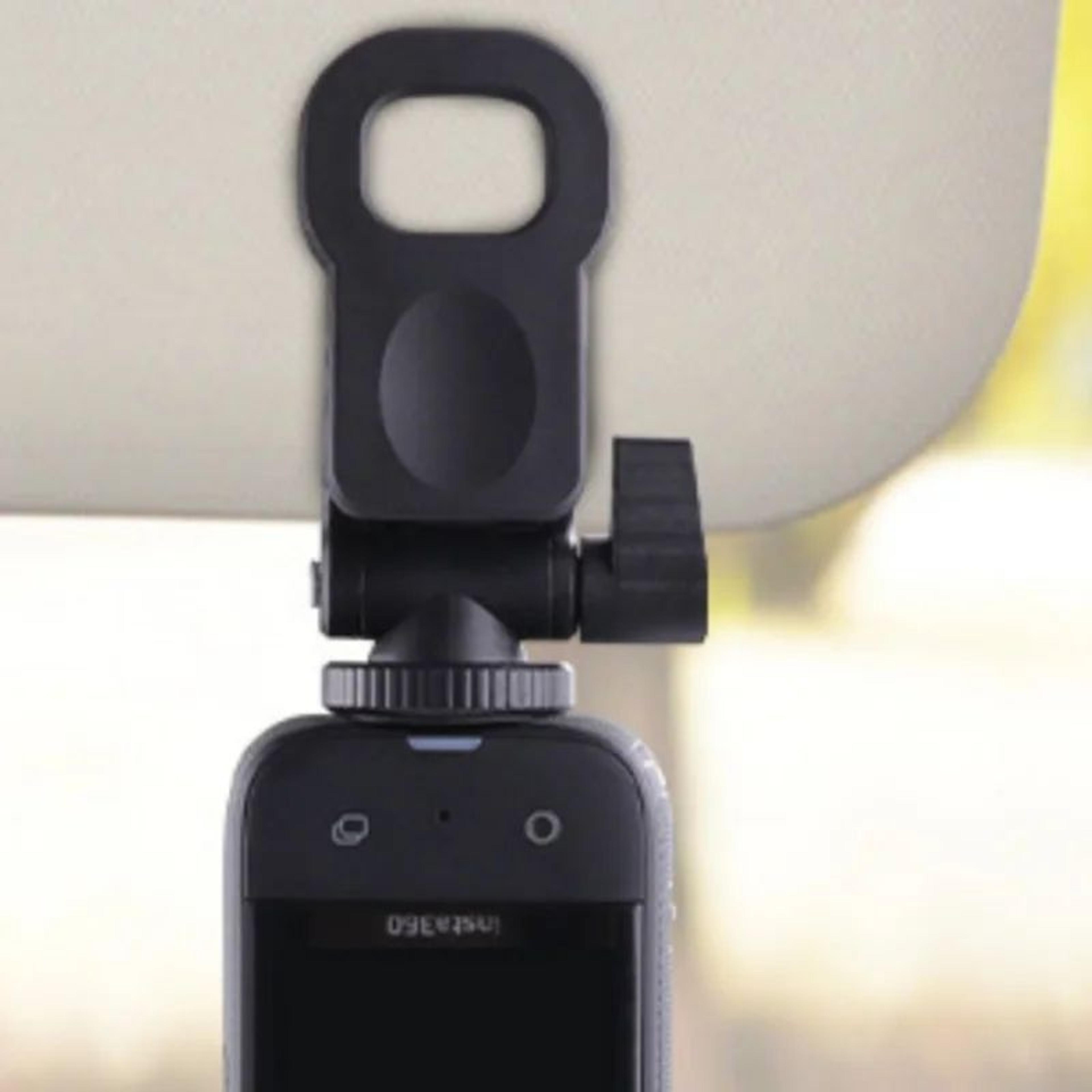 car sun visor camera mount with phone clip – car sun visor camera mount for gopro/hero & phone, stable in-car recording