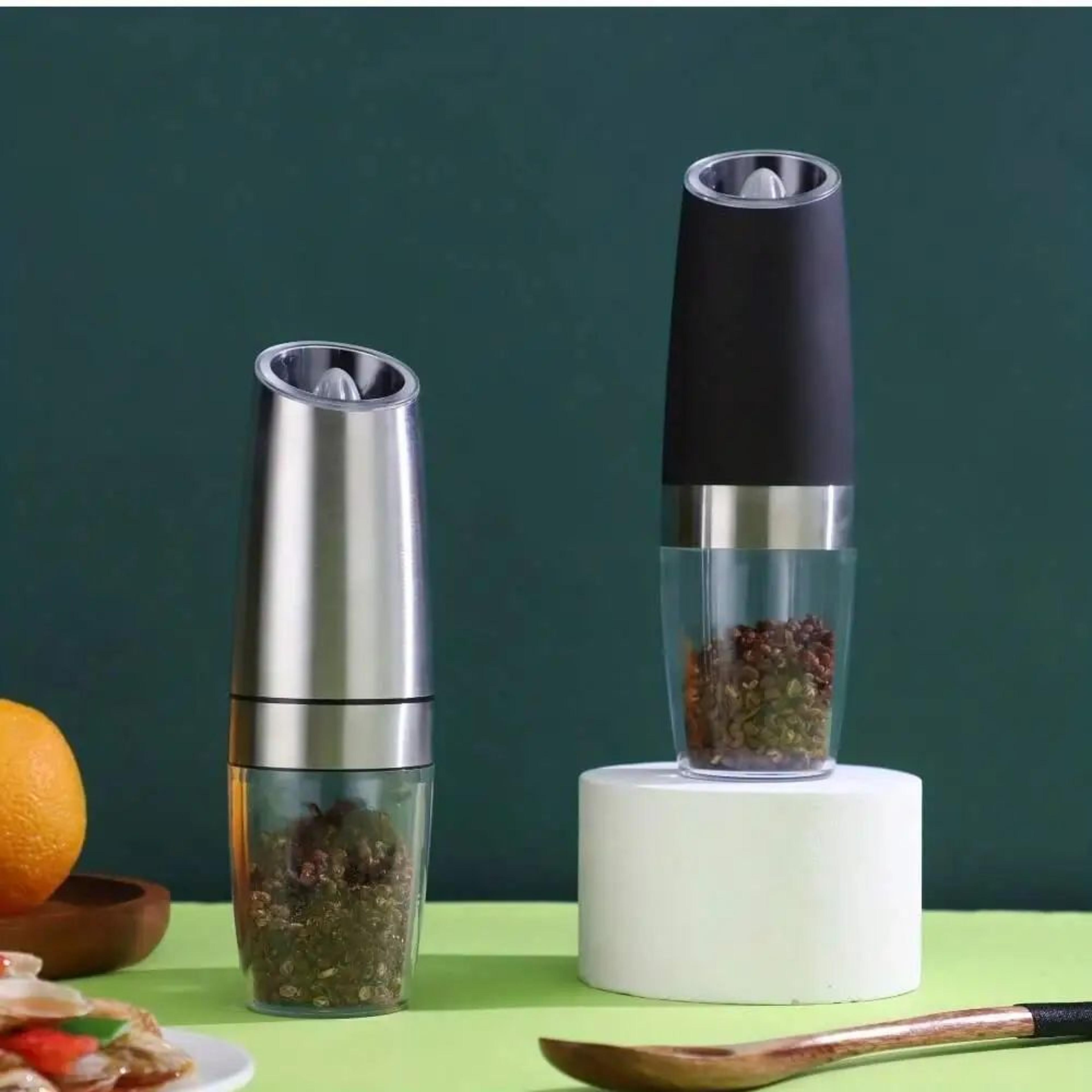 gravitysense electric salt & pepper grinder with led light and adjustable coarseness