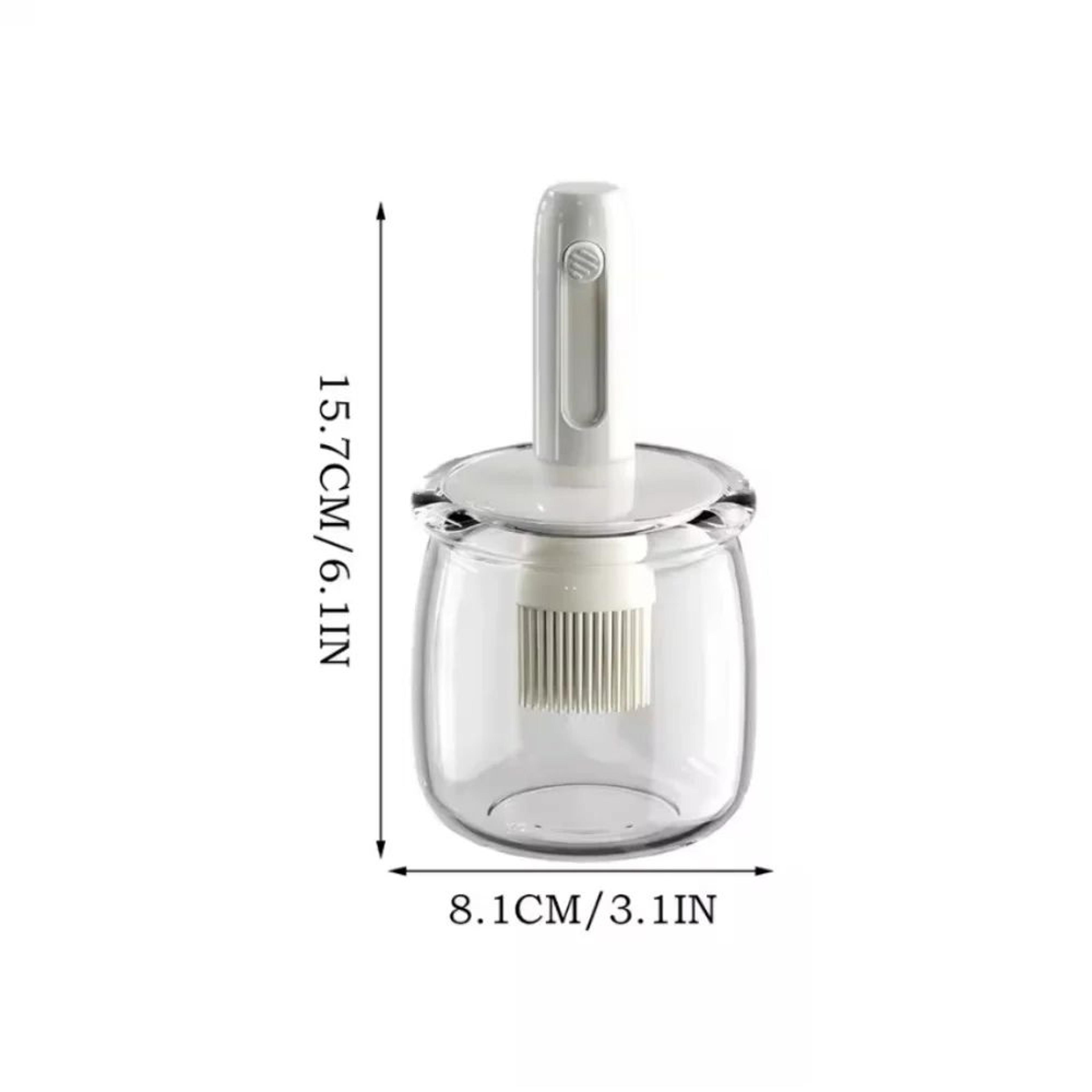 2-in-1 oil dispenser with brush for cooking & grilling - detachable silicone basting brush bottle for oil, vinegar