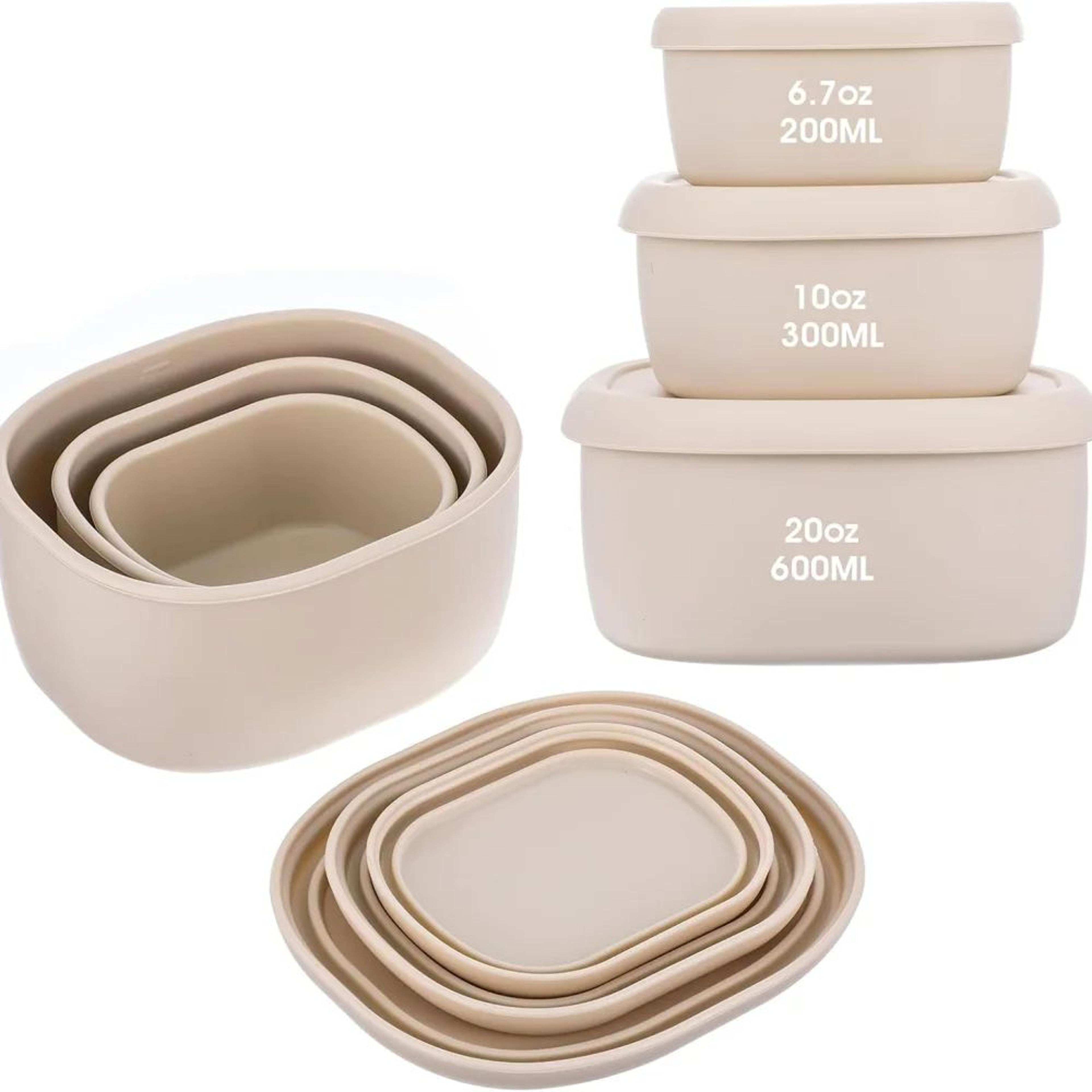 large reusable silicone food storage container with airtight lid (bpa-free, dishwasher & fridge safe)