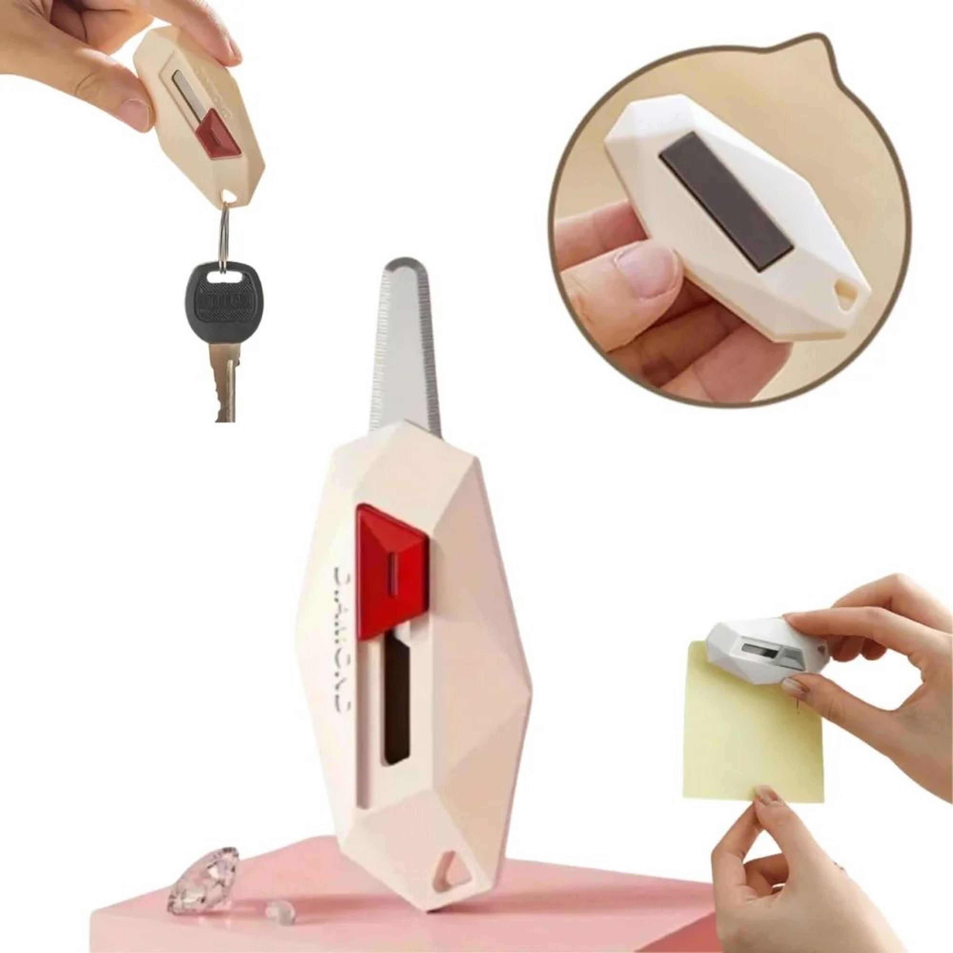 mini magnetic box cutter – retractable safety ceramic utility knife for fast package opening