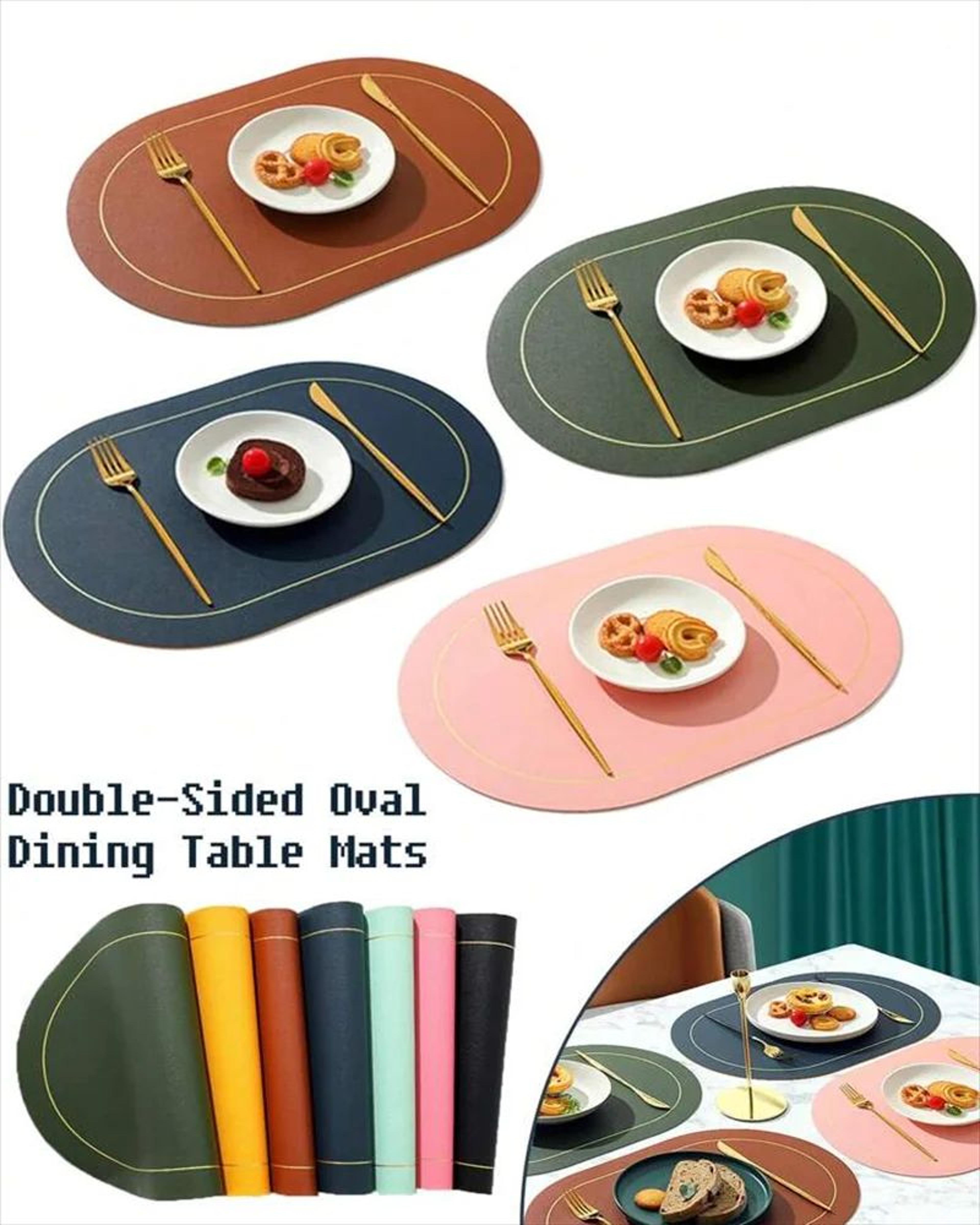 faux leather placemats – double sided, washable, non-slip table mats for stylish dining