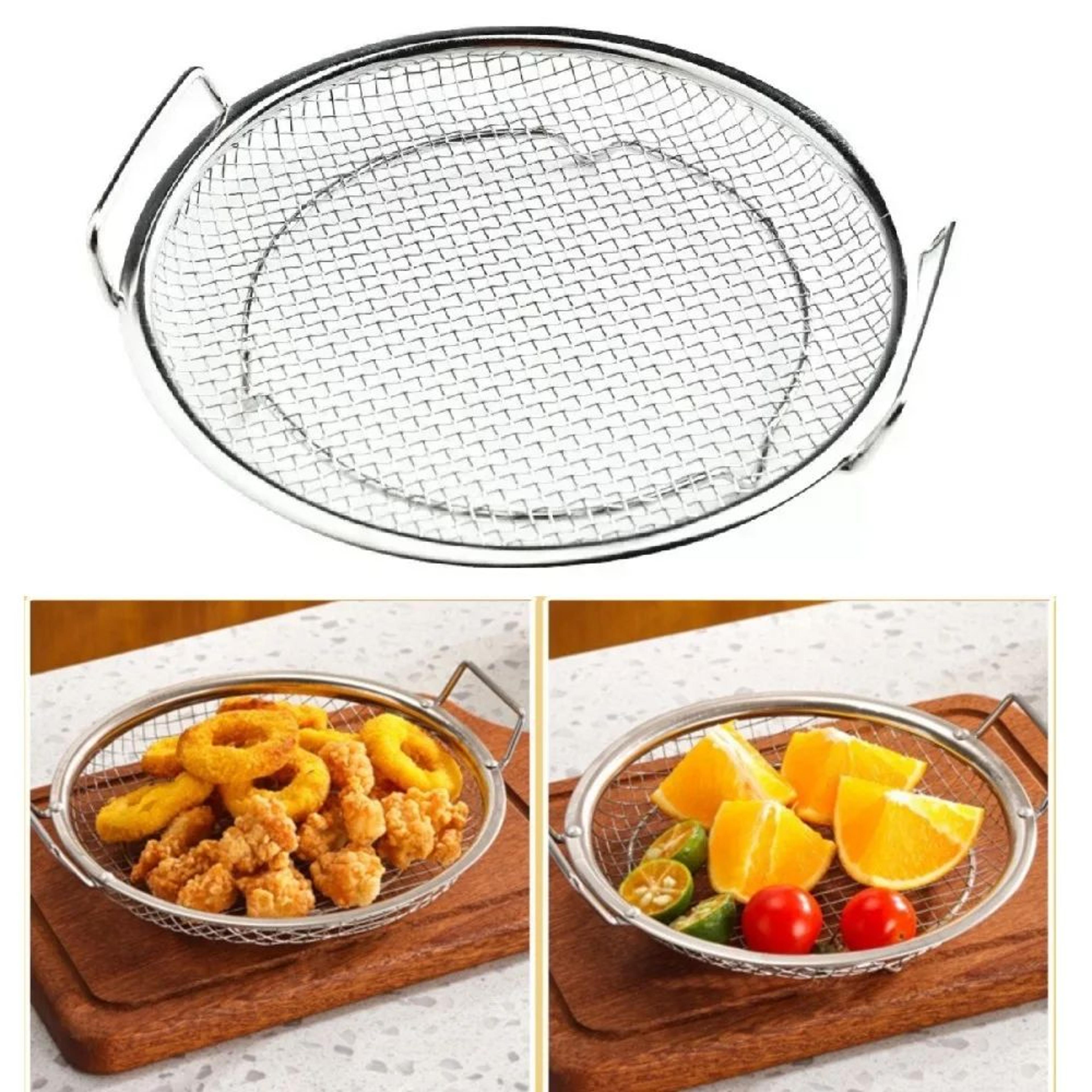 stainless steel fine mesh strainer basket, easy-clean kitchen sieve for frying, draining & filtering