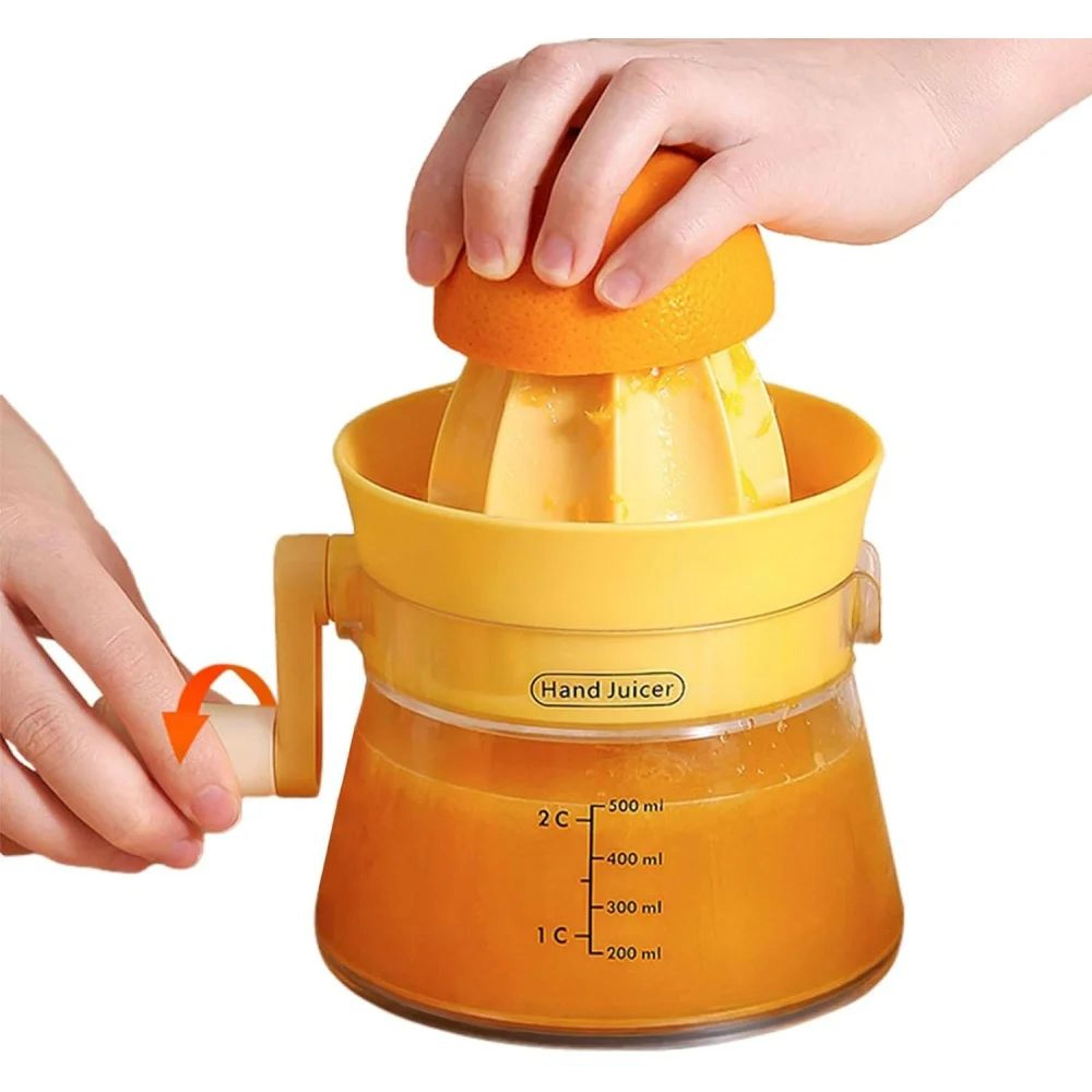 hand-crank manual citrus juicer for lemon & orange, labor-saving fresh juice press