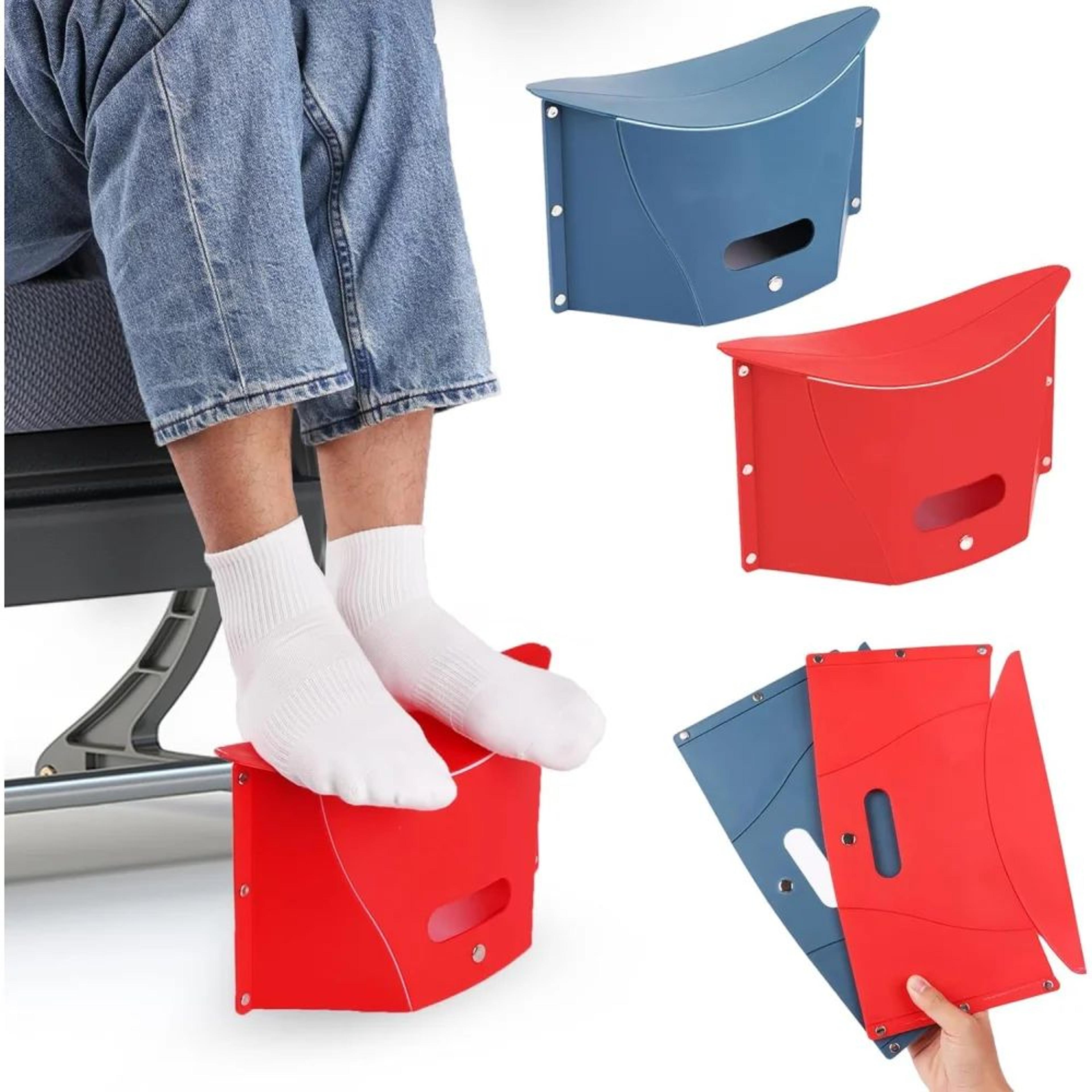 trailpack foldable portable camping stool with storage - lightweight foldable fishing stool for hiking & travel