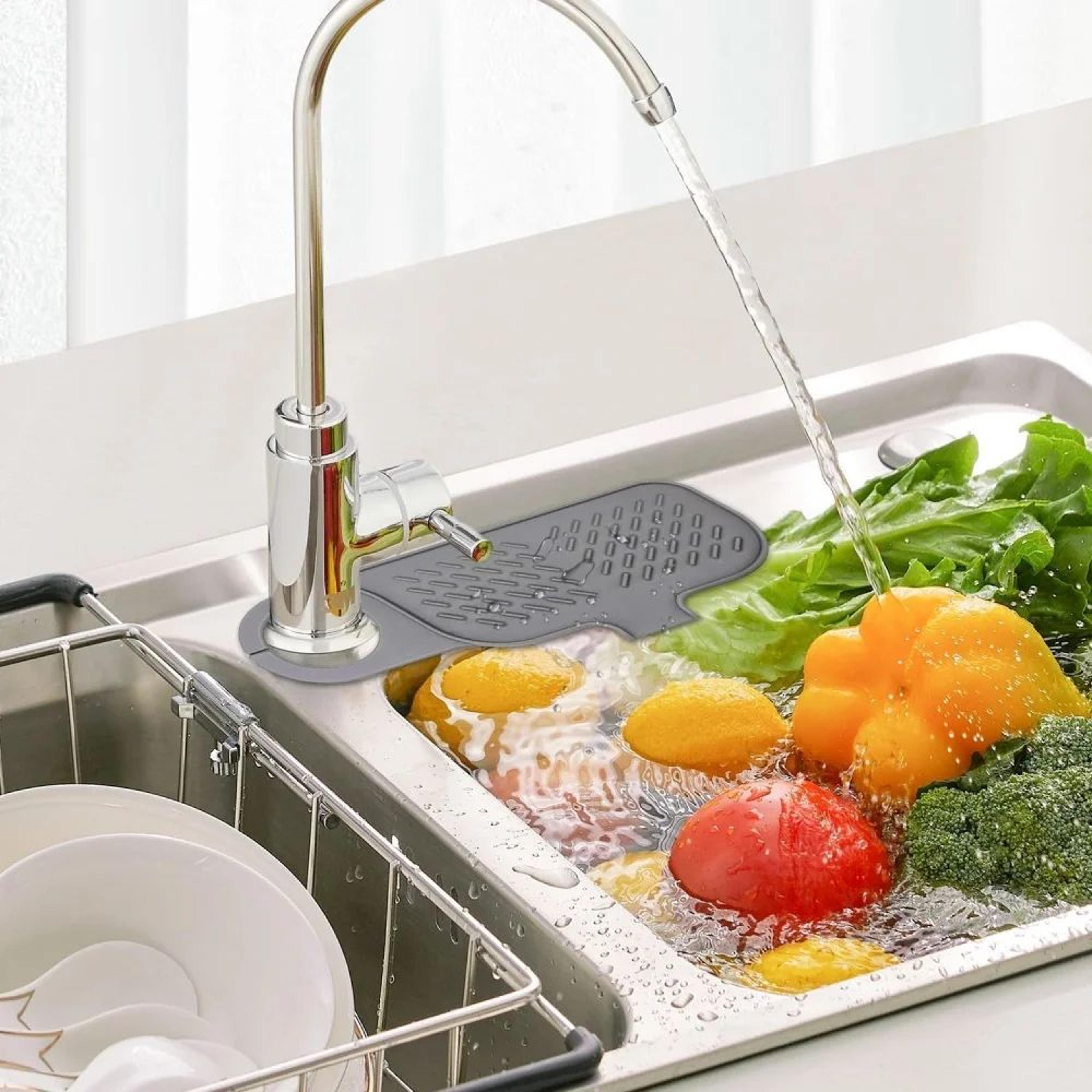 self-draining silicone soap holder tray – soap saver kitchen sink organizer for bar soap & sponges