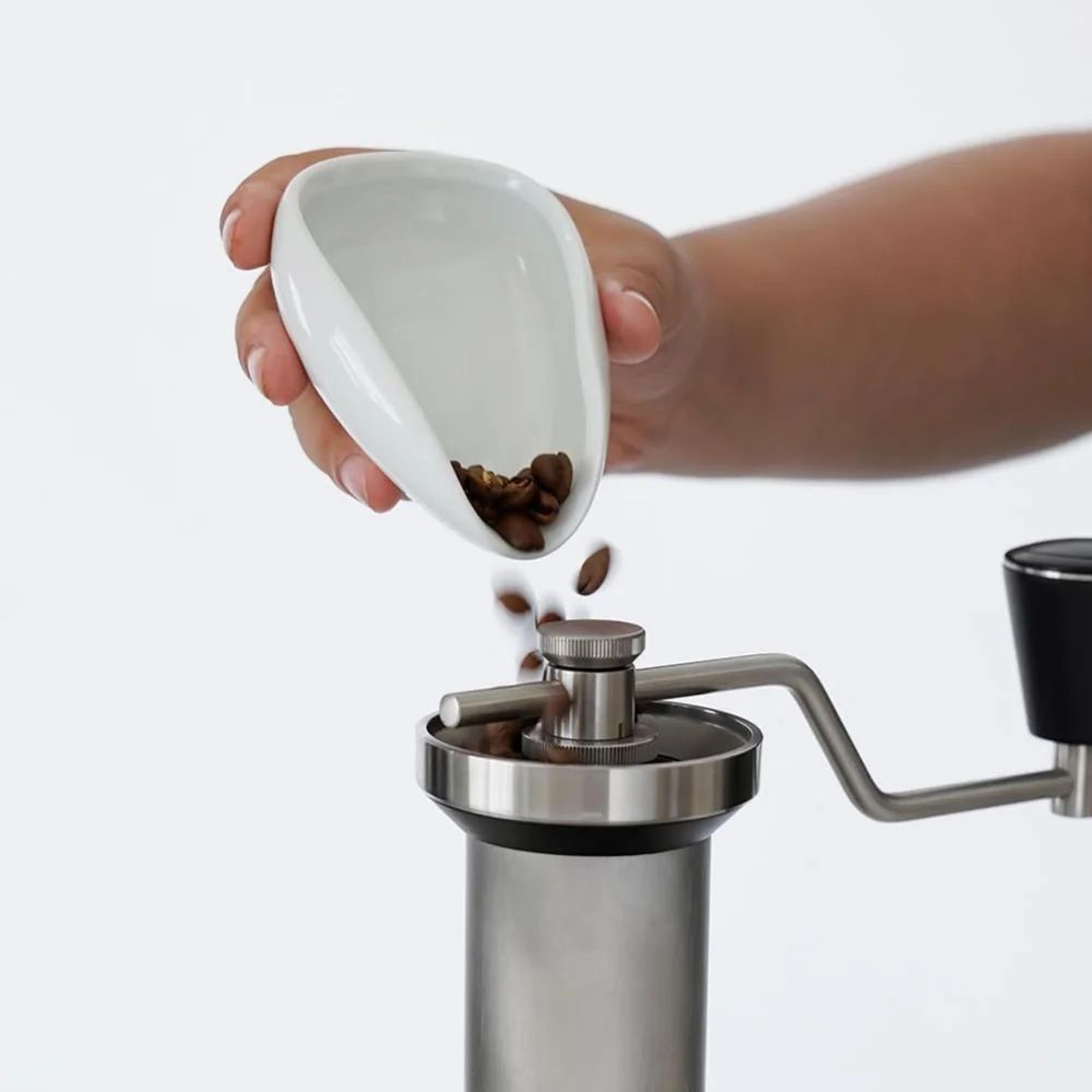 stainless steel coffee dosing tray & single-dose bean measuring cup for espresso, tea, and spices