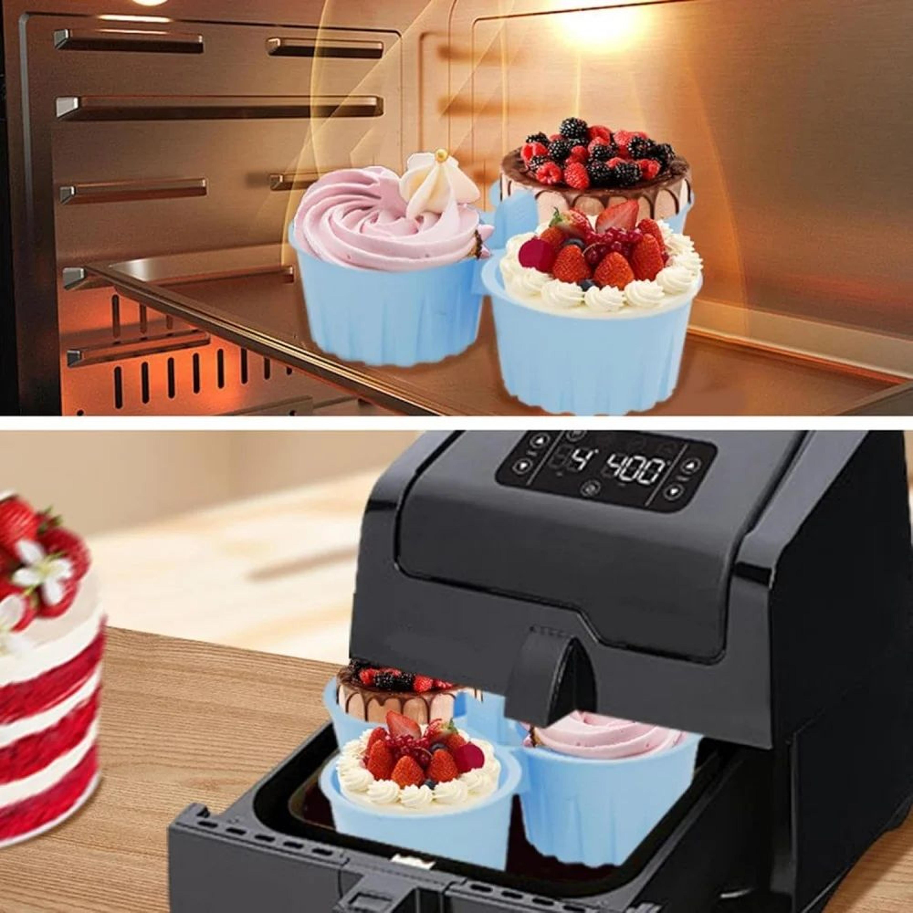 grip-ear silicone air fryer ramekins – reusable nonstick baking cups for eggs & mini desserts