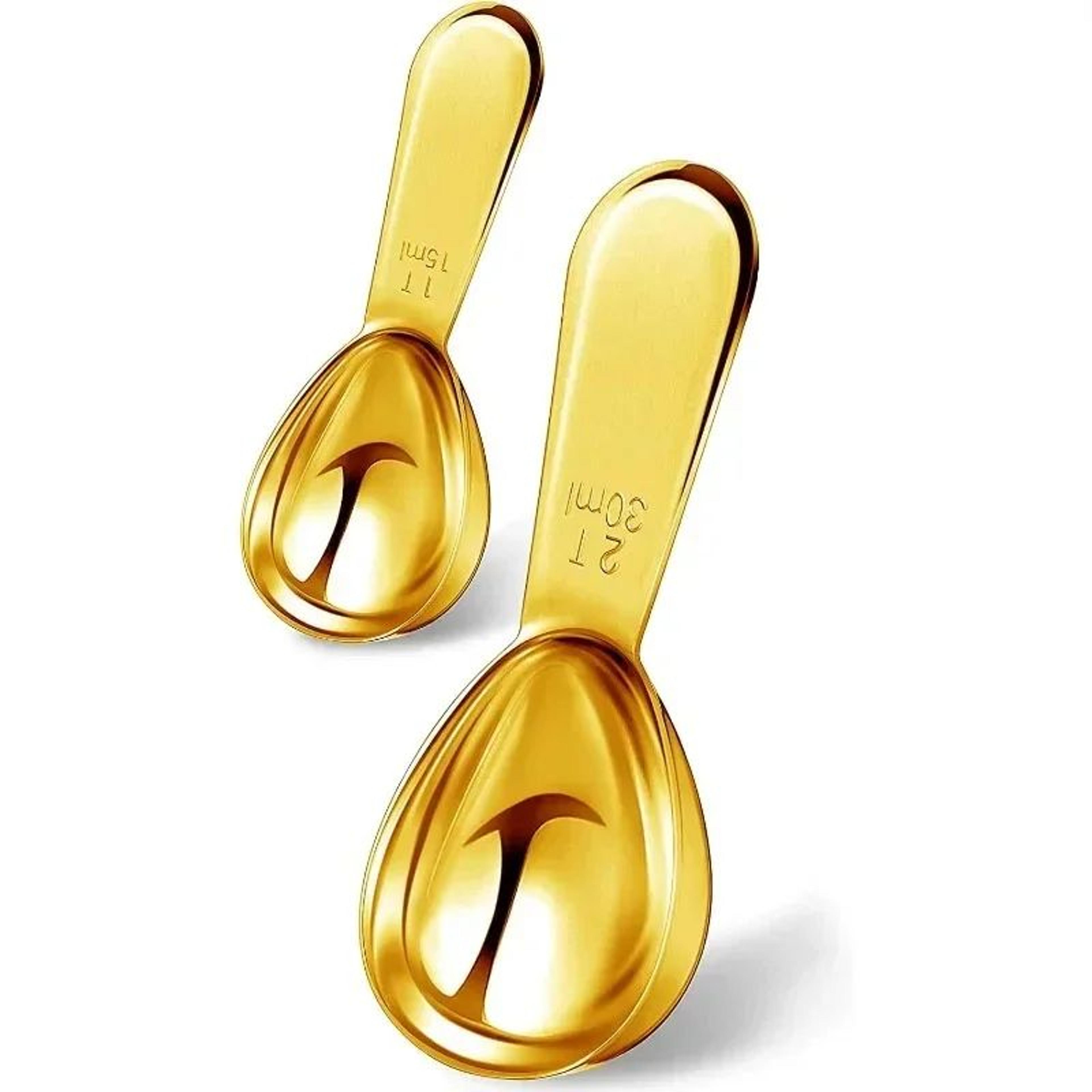 gold stainless steel coffee scoop – 1 tbsp coffee measuring spoon for coffee, tea & baking