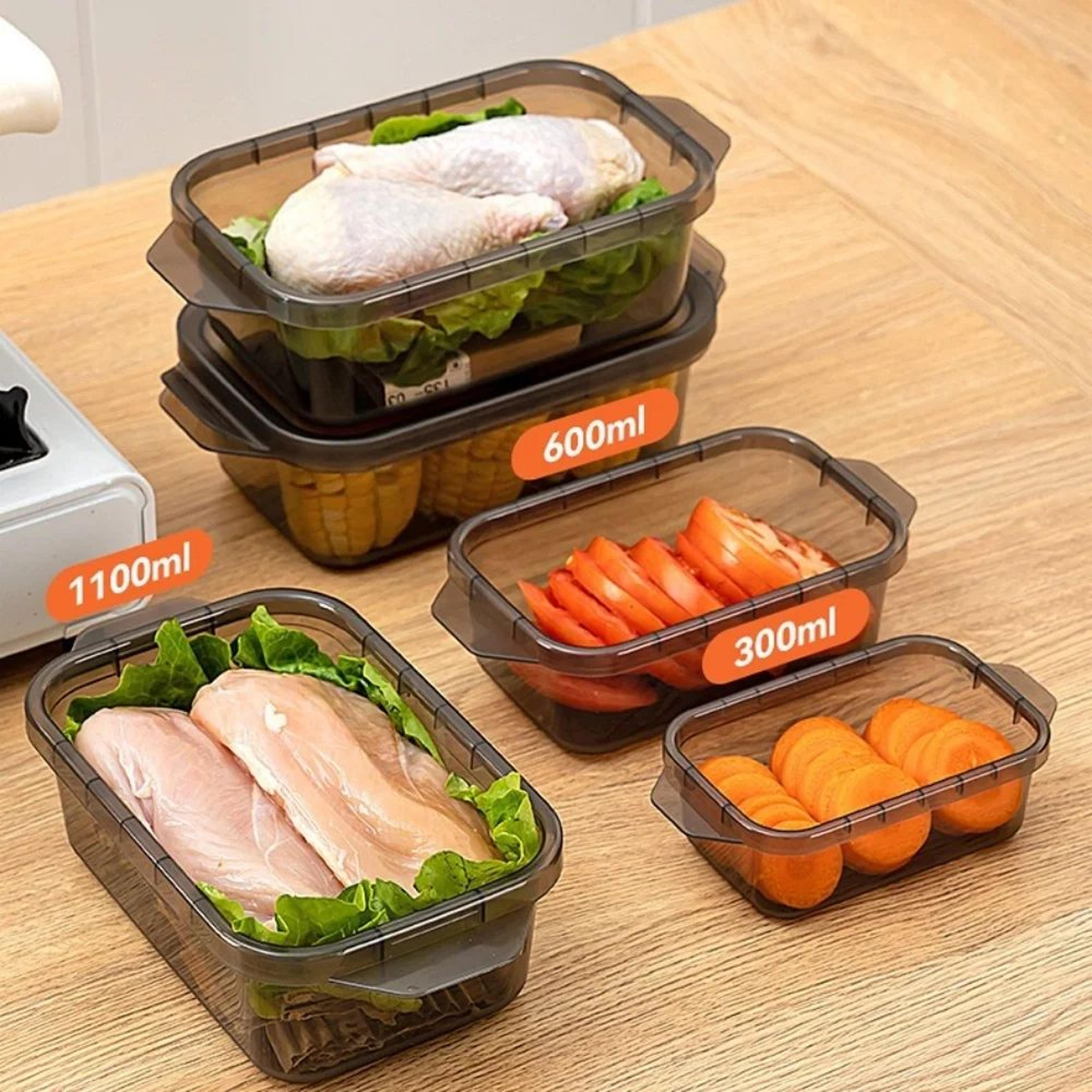 freshlock 3-piece transparent food storage container set with airtight lids