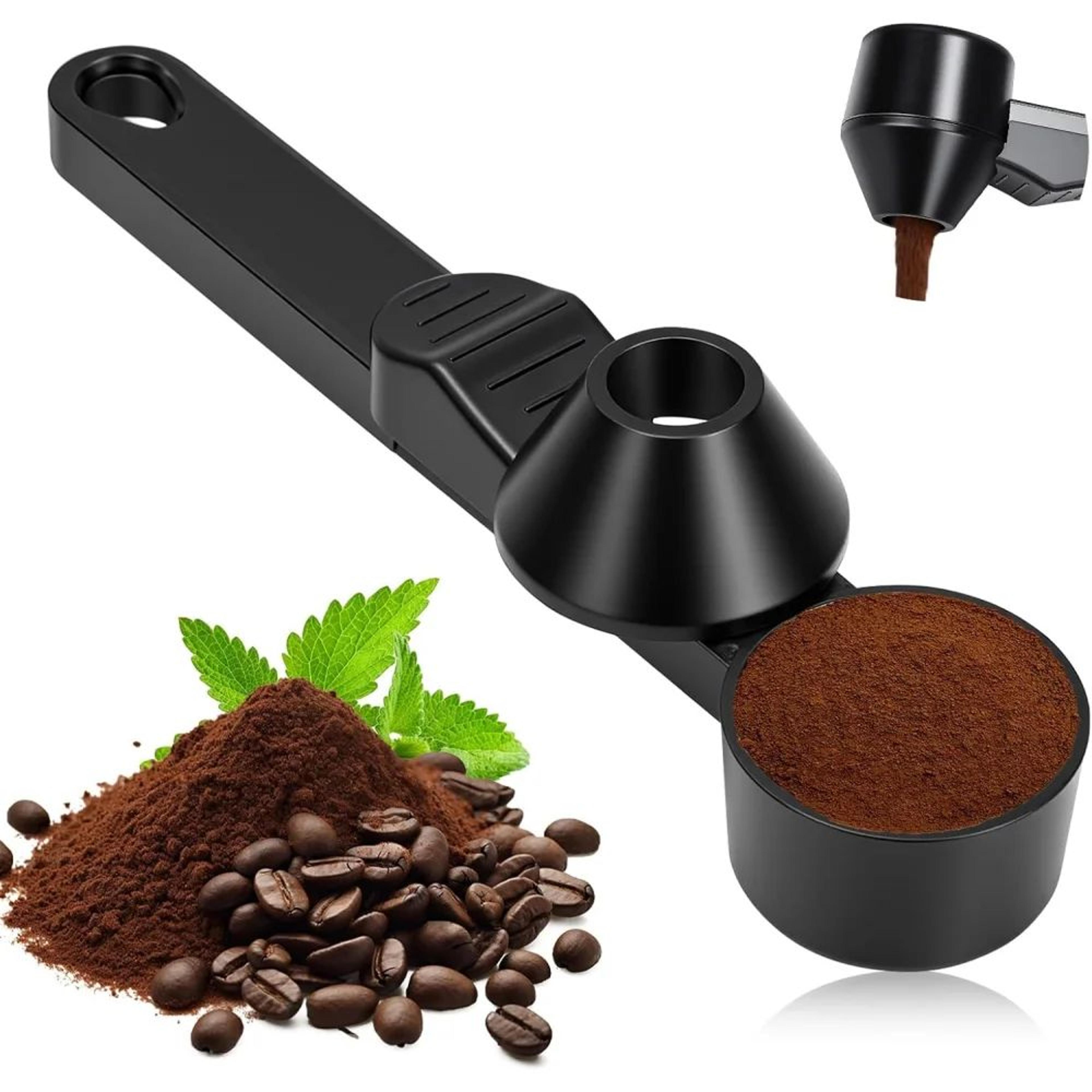reusable coffee pod funnel & measuring spoon set for refillable pods and powder scooping