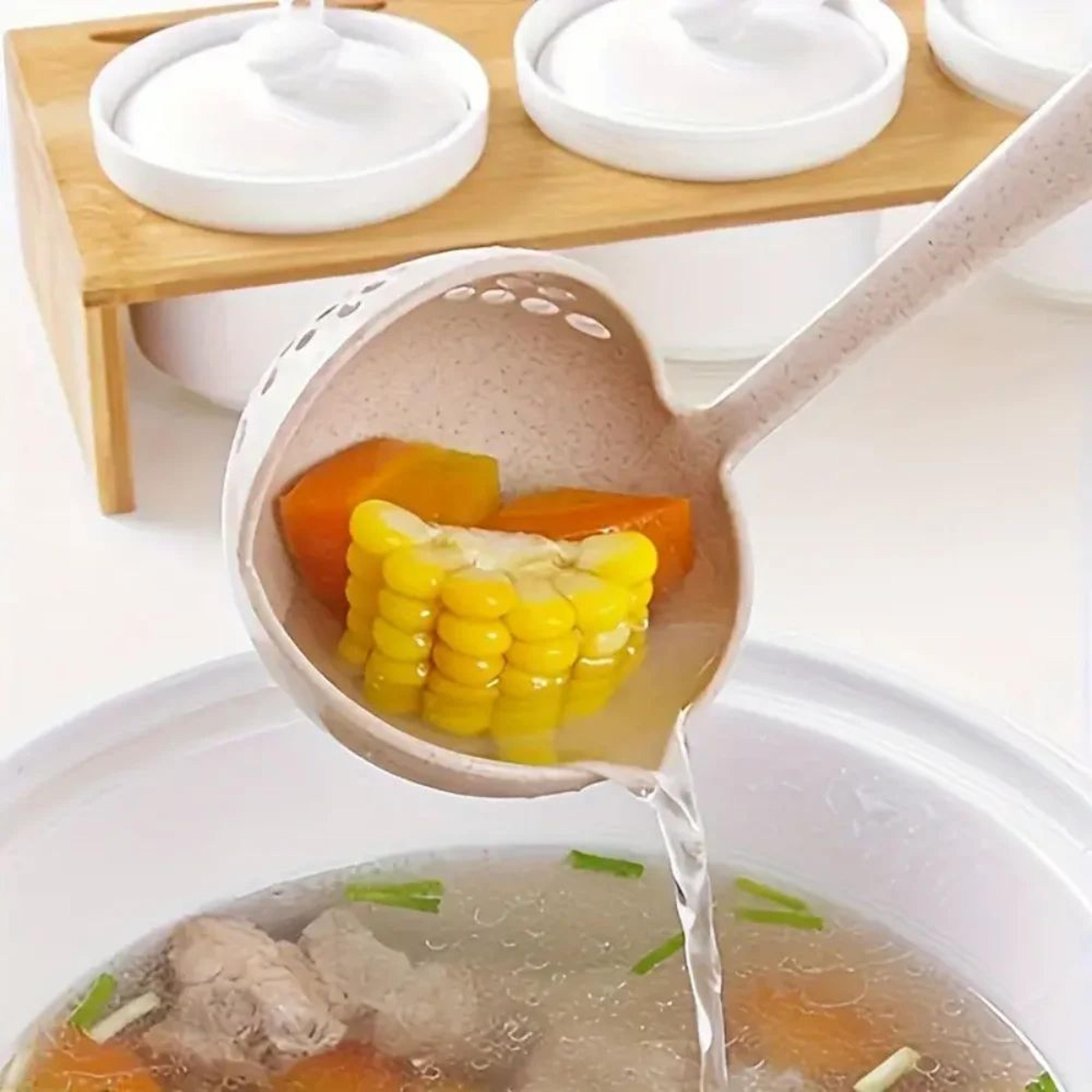 two-in-one soup strainer ladle – effortless liquid & solid separator for perfect serving