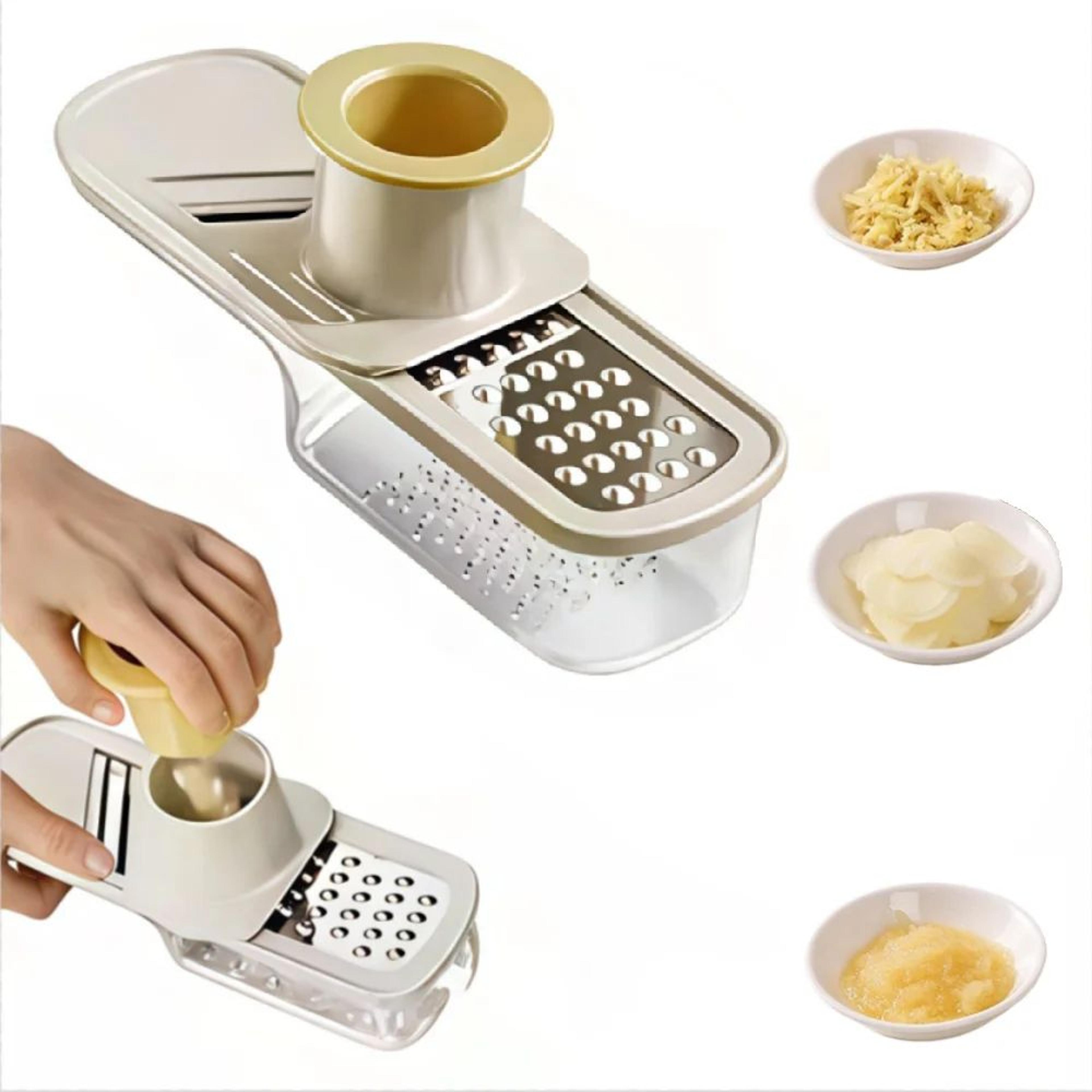 3-in-1 manual garlic crusher & ginger grinder – compact kitchen shredder tool