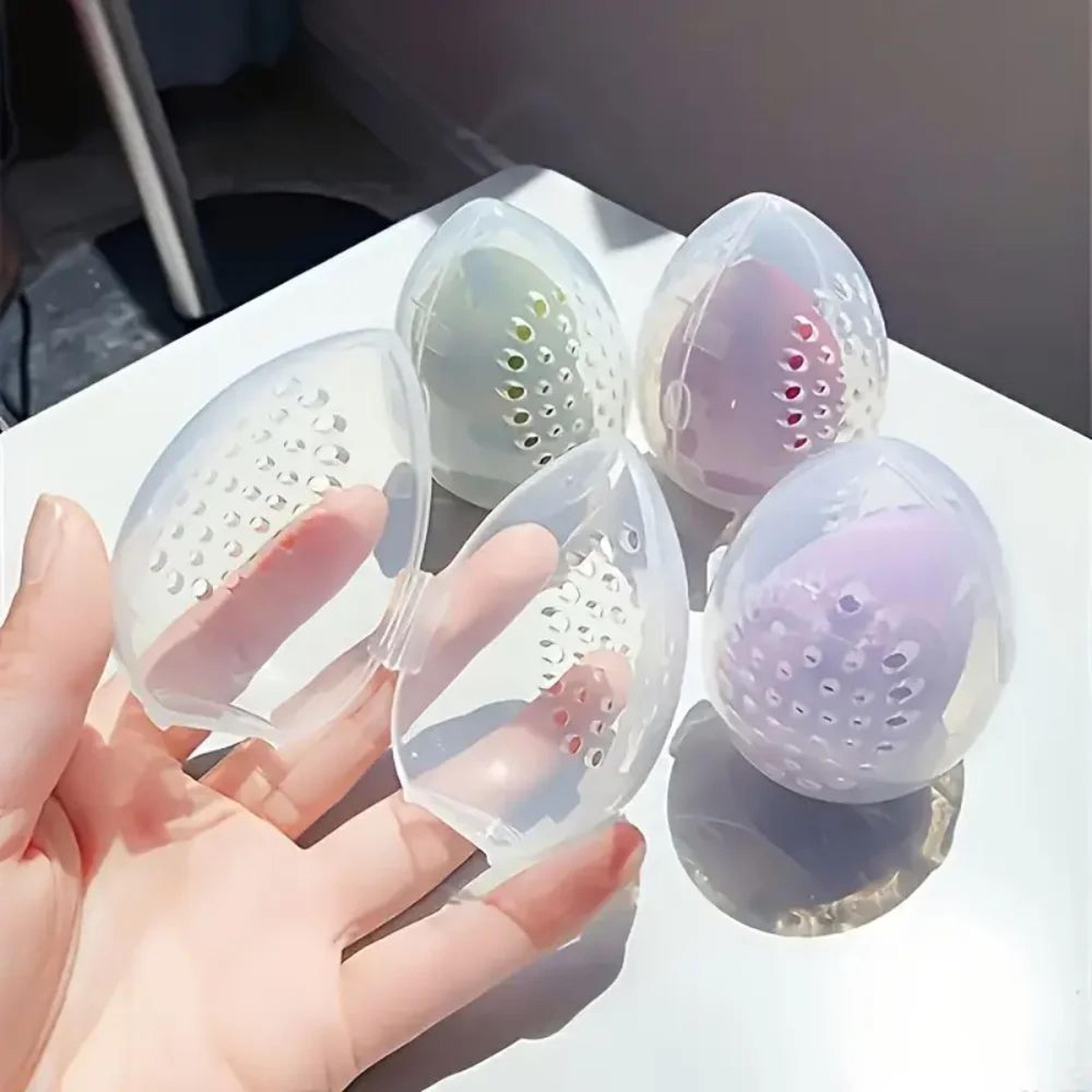 compact makeup sponge storage box & drying case – beauty egg organizer for clean, ventilated cosmetic sponge care