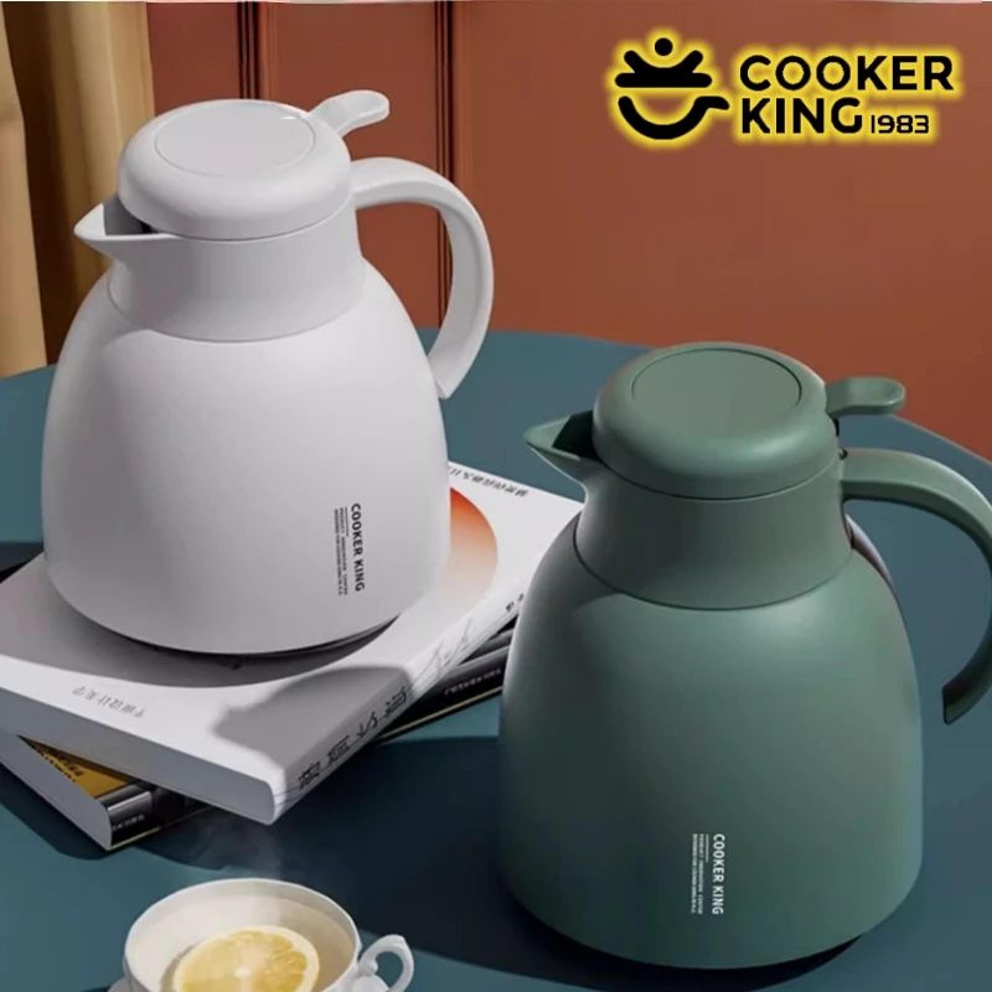 cooker king 1500ml glass thermal kettle – portable insulated water pot for hot & cold drinks