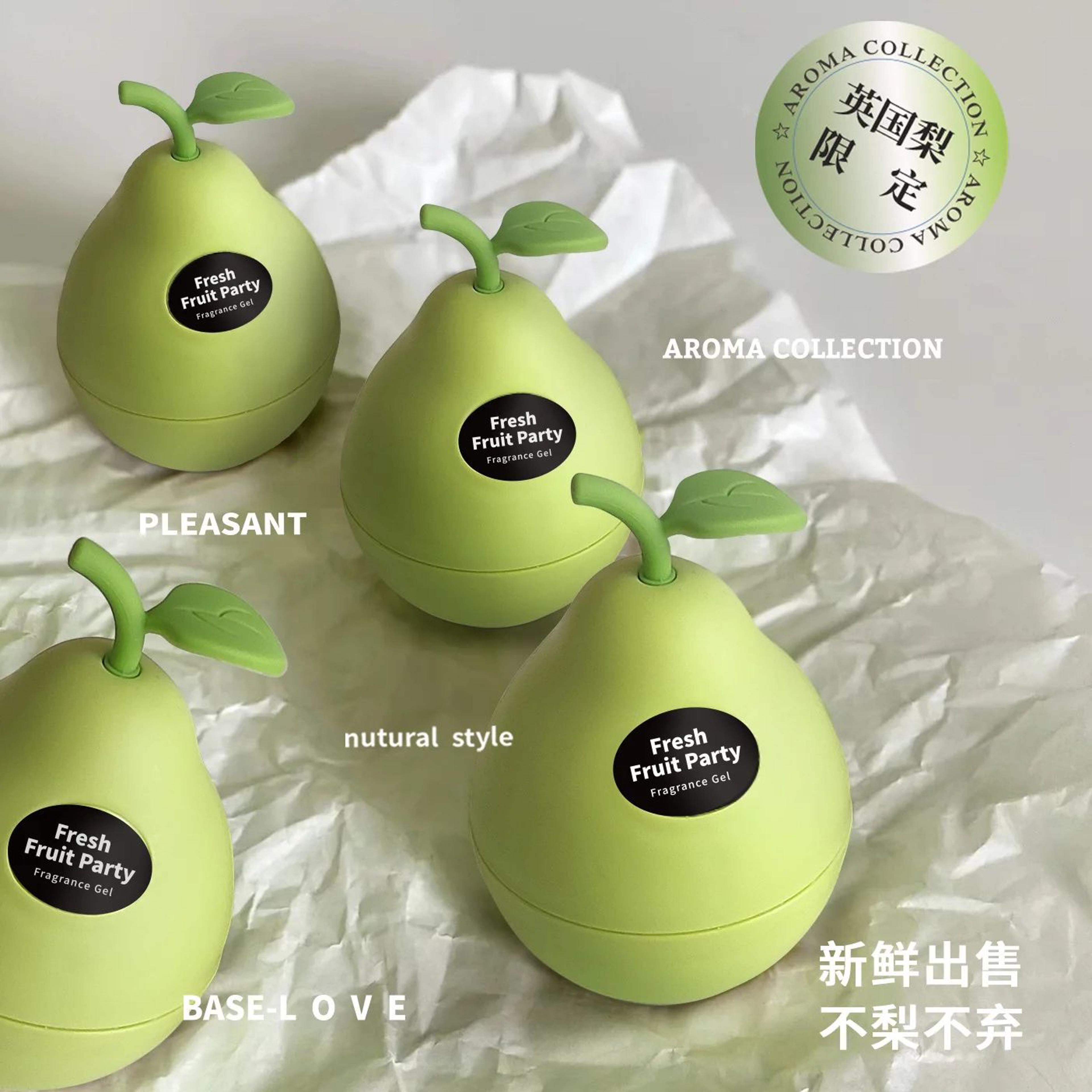 pear & cherry solid car air freshener balm, long-lasting car fragrance decor for car and bathroom