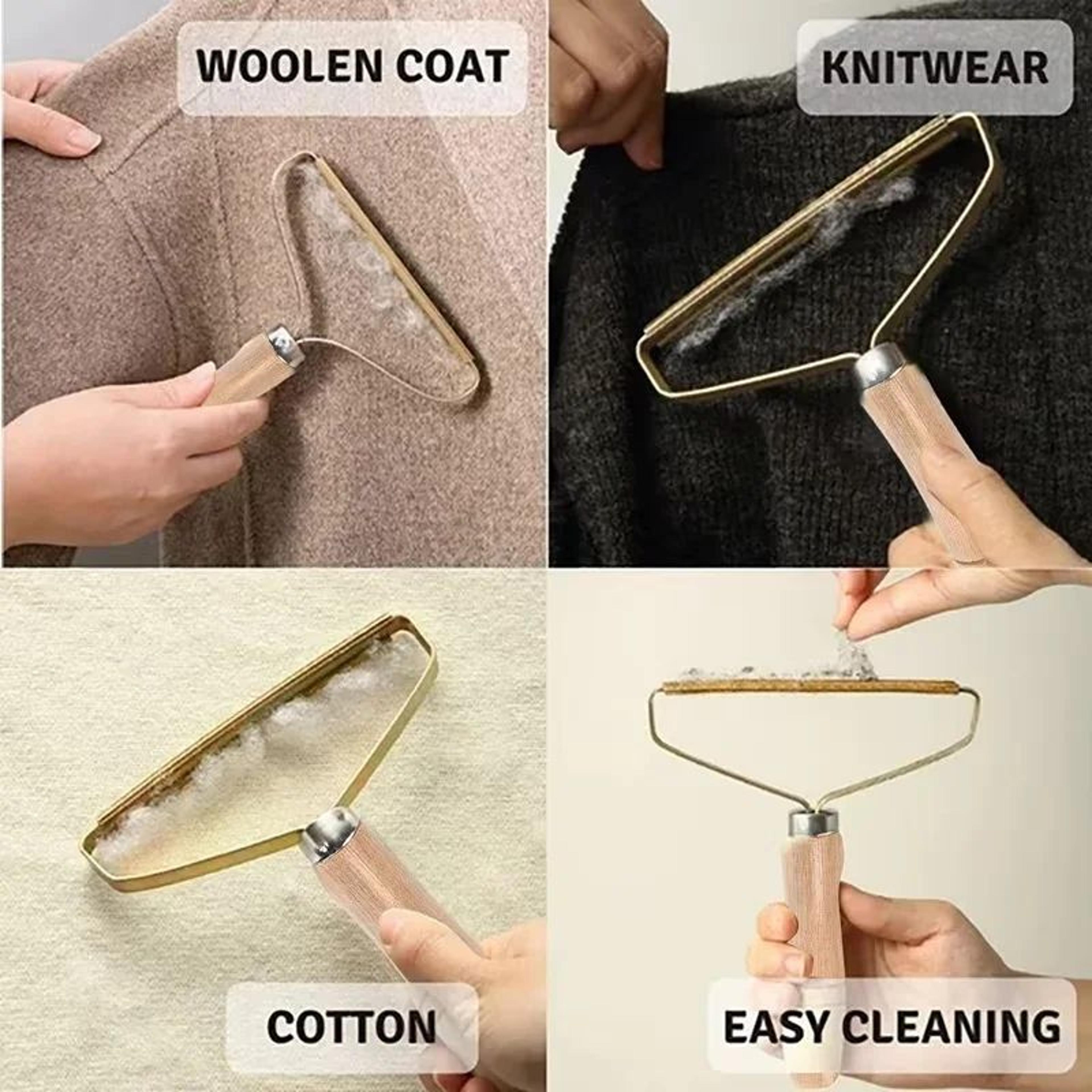 premium wooden lint remover & fabric hairball remover – gentle clothes de-piller tool