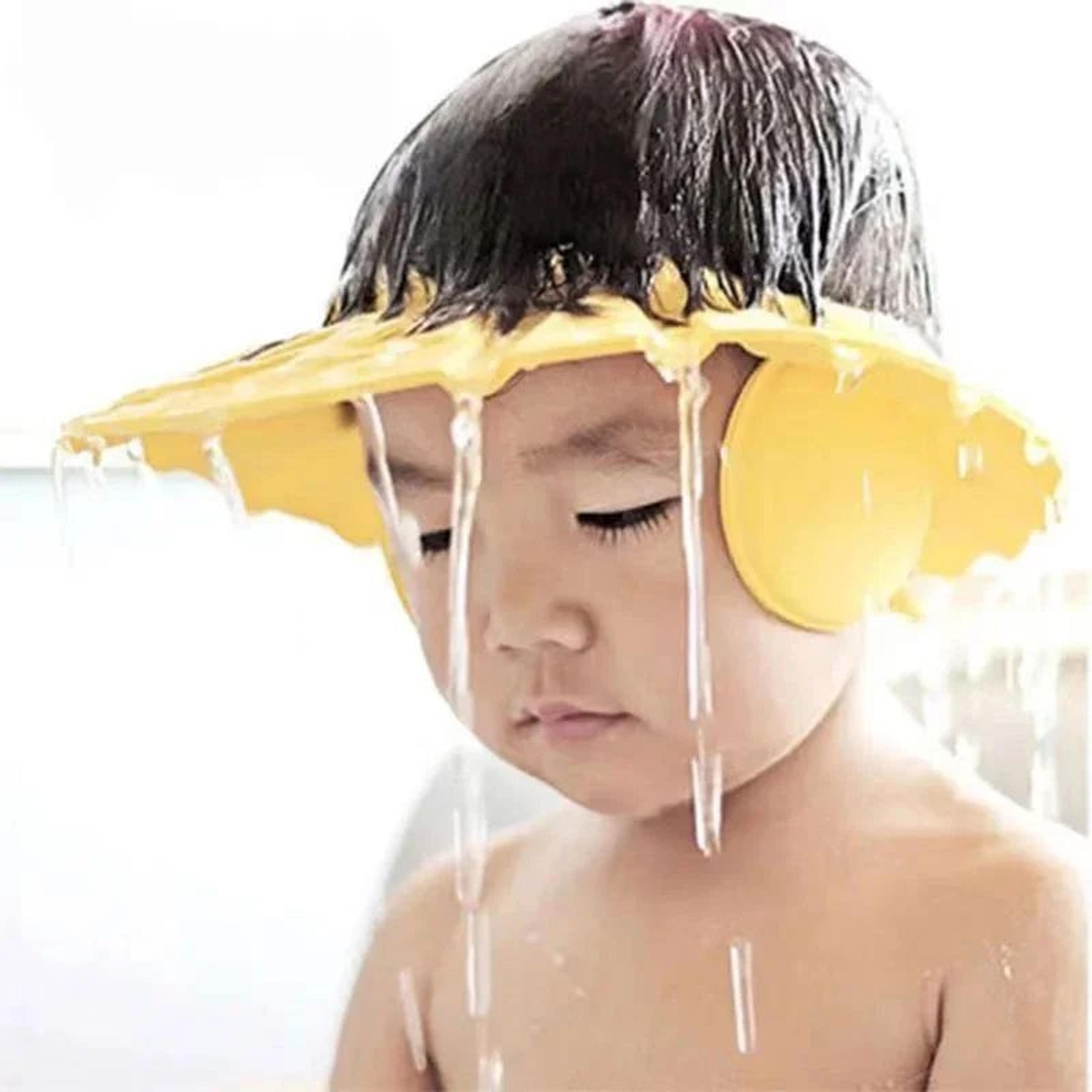 premium kid shower cap – adjustable baby shampoo shield visor for tear-free hair wash & ear protection