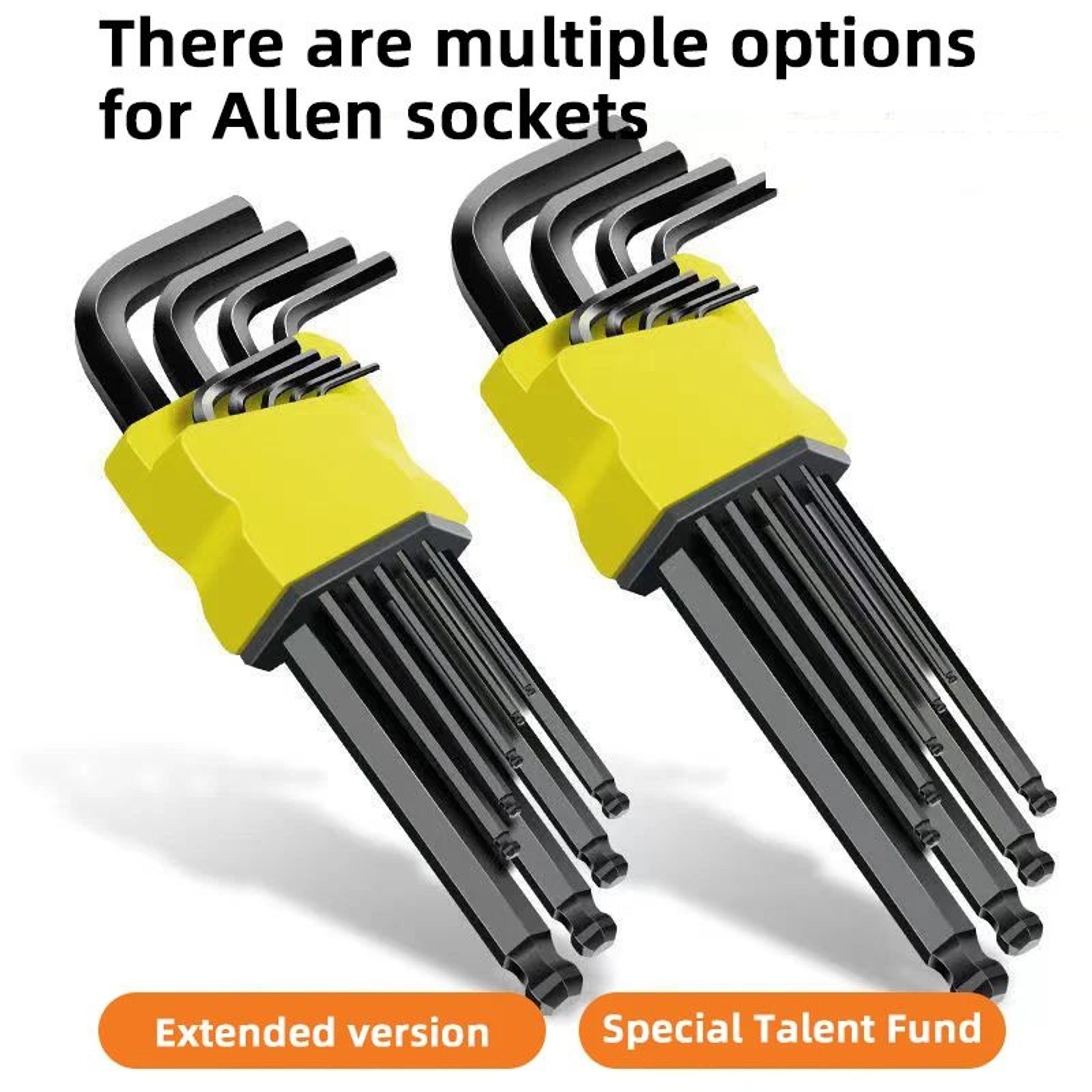 electric allen key set metric hex wrench screwdriver kit with torque sleeves (box-packed)