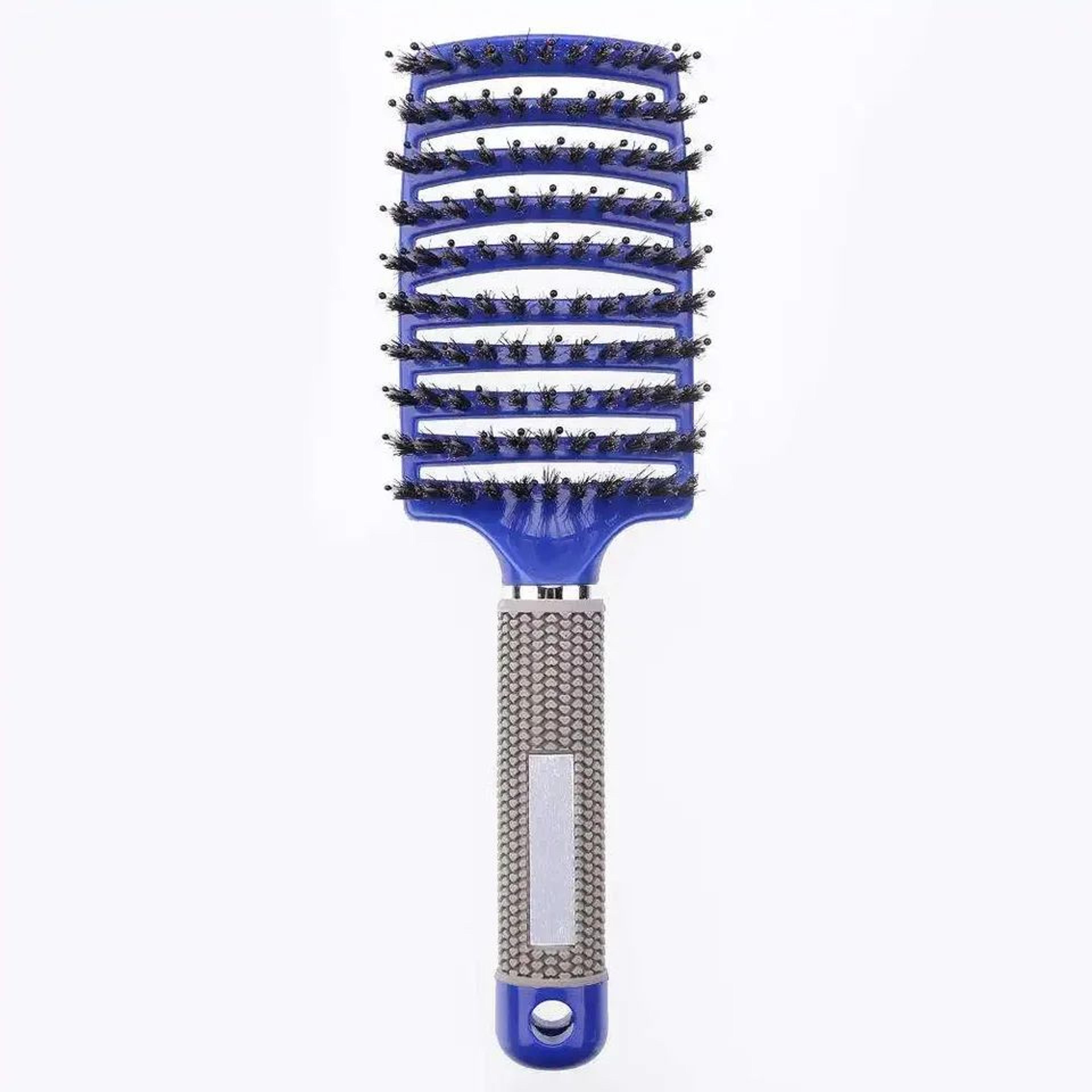 dual-bristle detangling hair brush for wet & curly hair, smooths frizz and adds shine