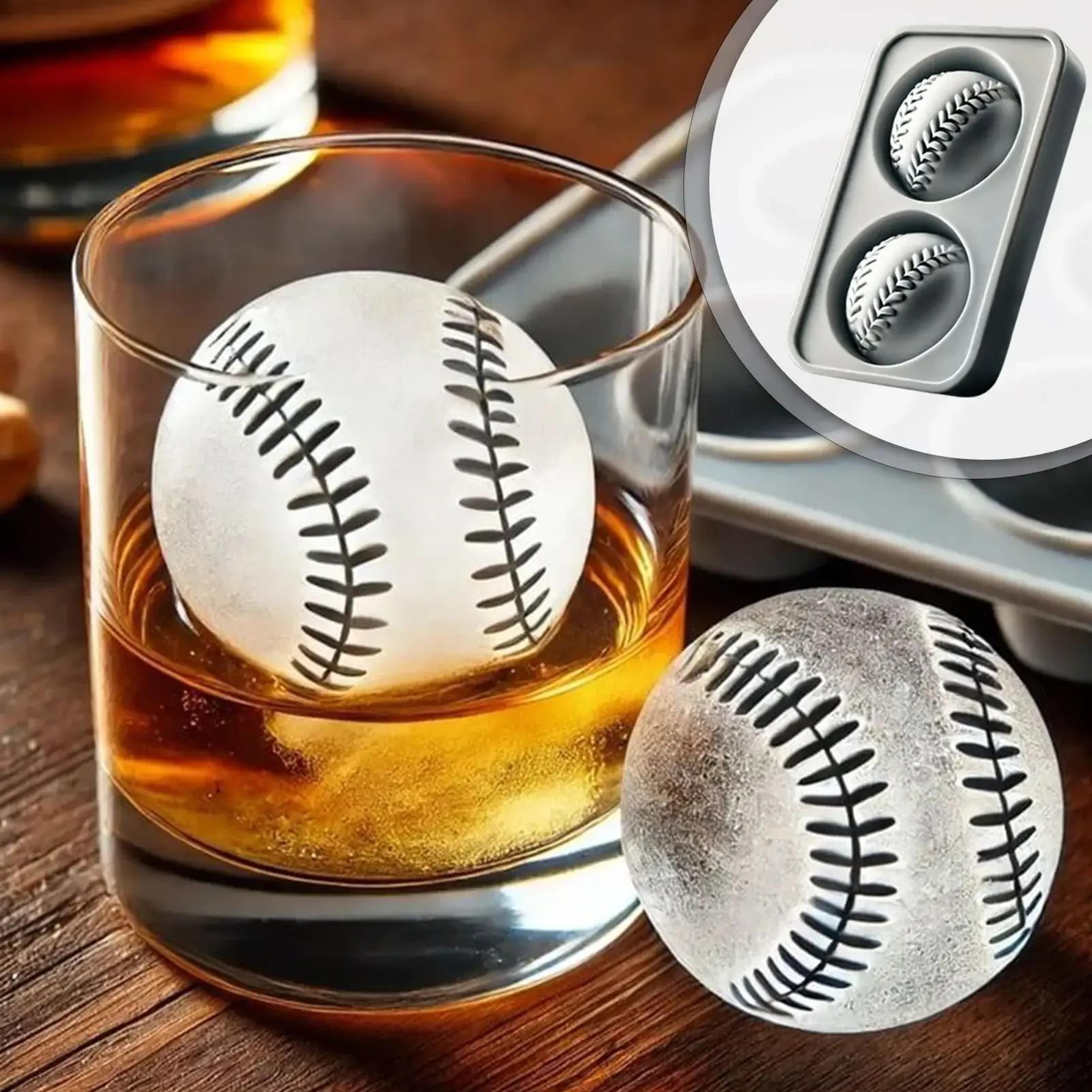 hockey & baseball silicone ice mold set for cocktails - hockey puck ice mold + baseball ice cube tray