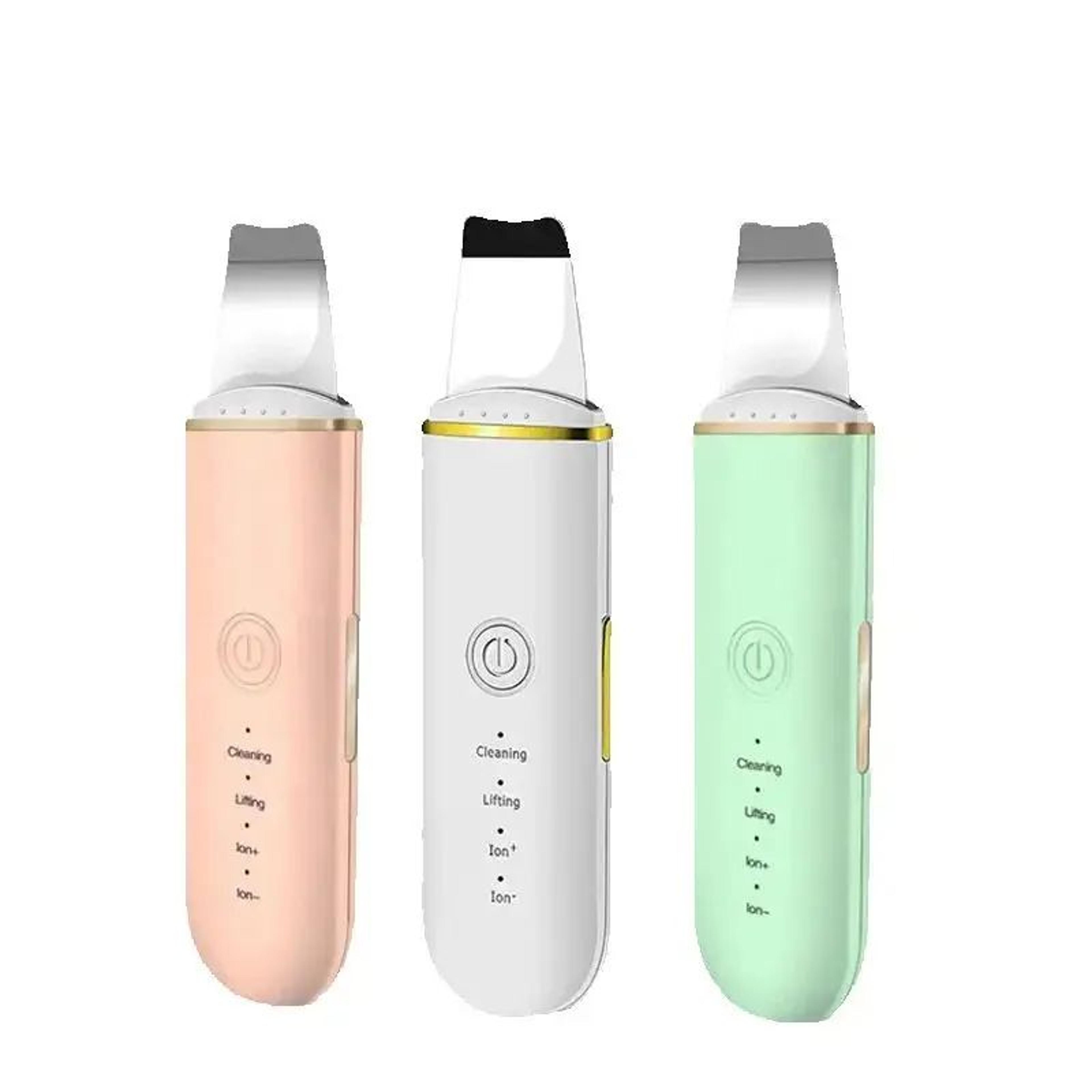 ultrasonic skin scrubber facial spatula blackhead remover with ion cleansing modes
