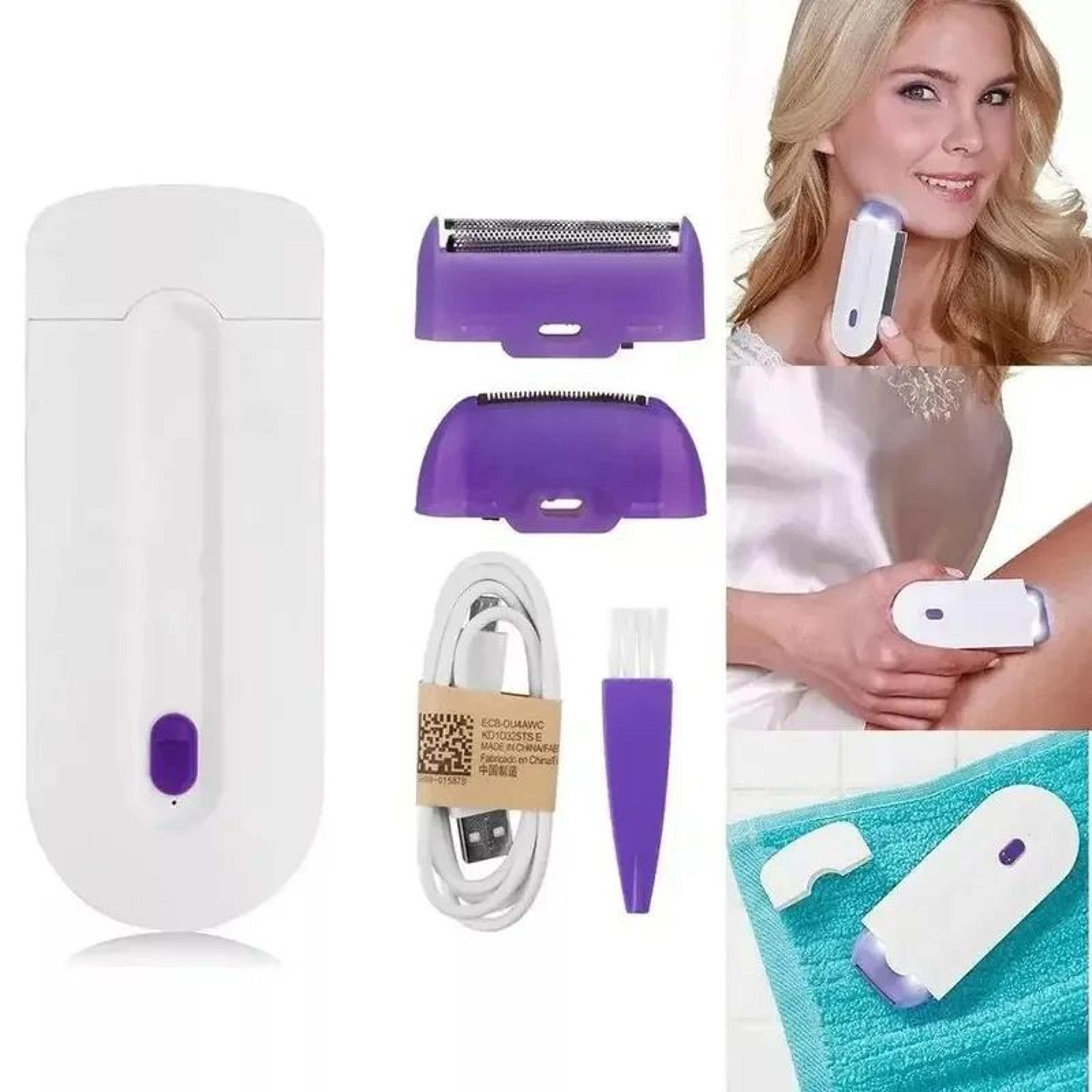 blue-light induction rechargable epilator & womens electric shaver for face, legs & bikini