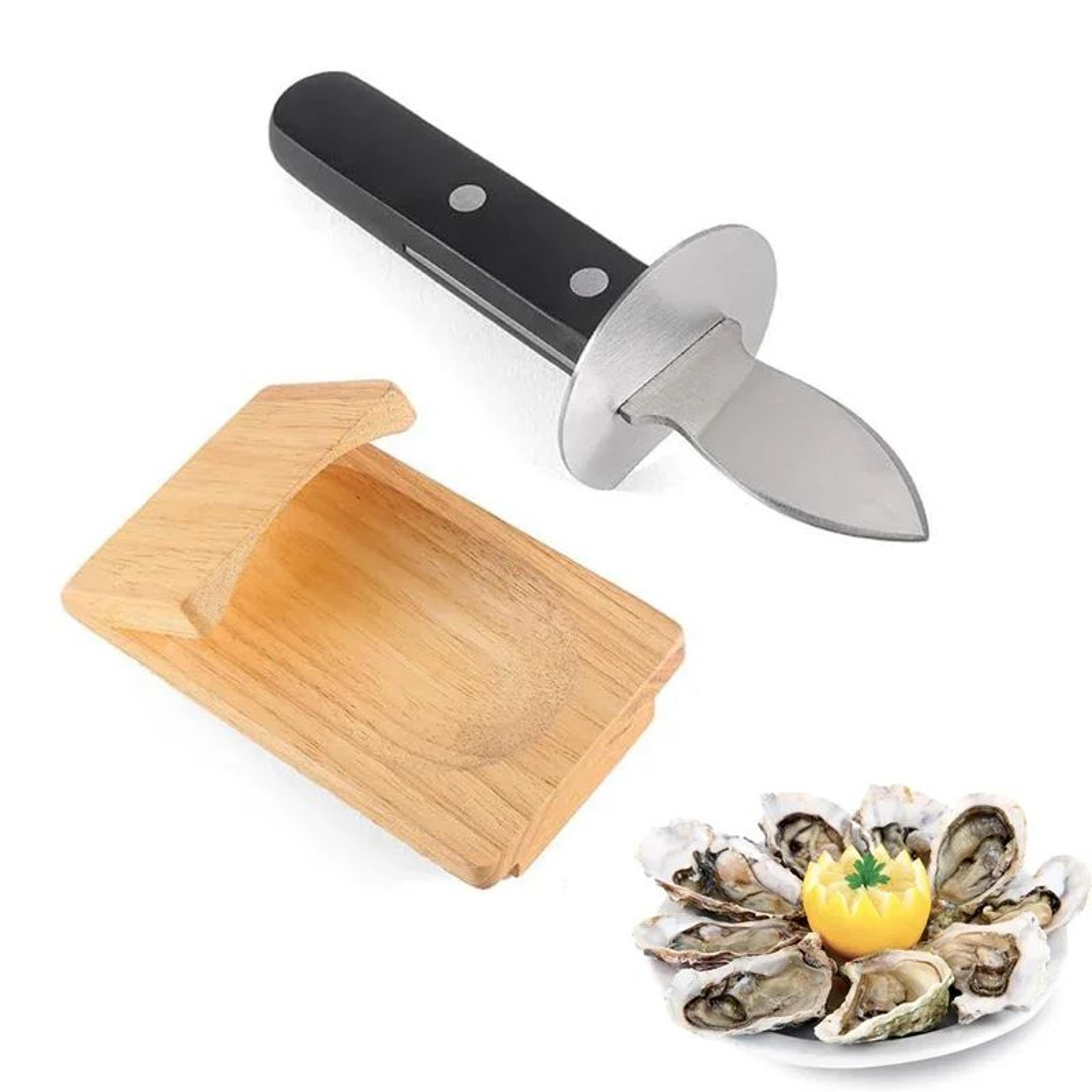 stainless steel oyster knife with wood handle oyster opener for easy shucking