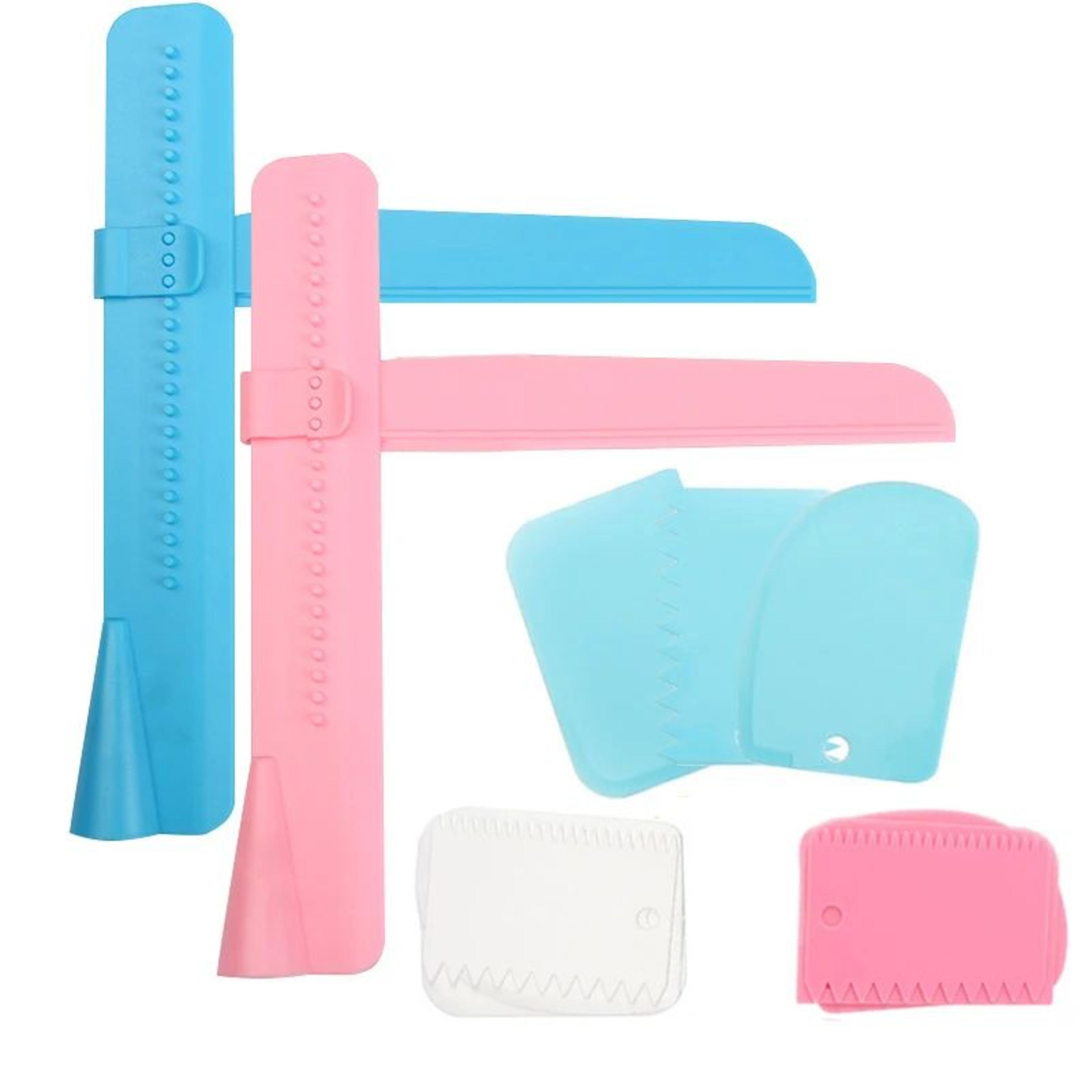 irregular edge cake scraper set, icing smoother & cake decorating comb for clean buttercream lines