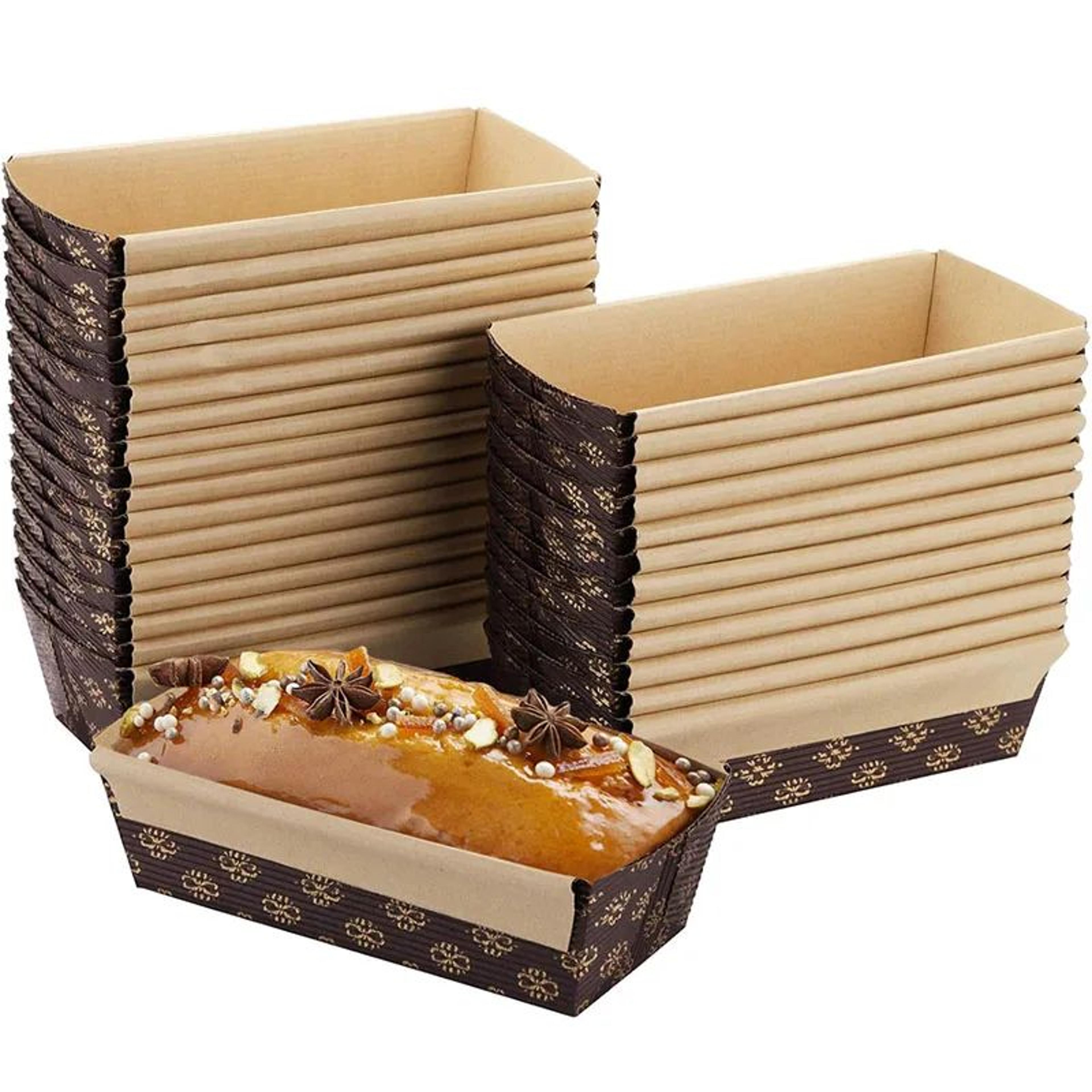 25-pack disposable paper loaf pans for mini breads, gifts & parties (grease-resistant, oven/microwave/freezer safe)