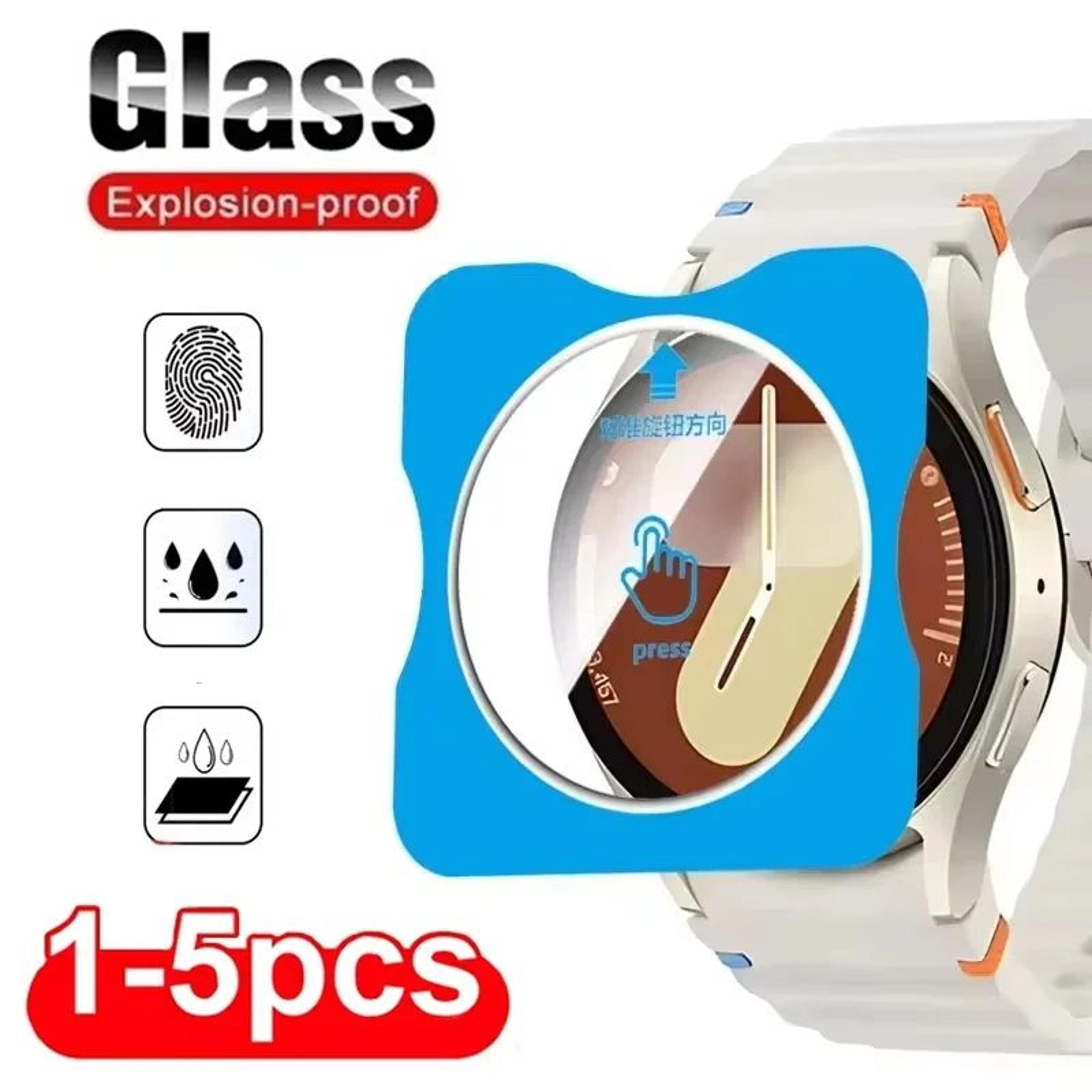 samsung galaxy watch 7 tempered glass screen protector (40mm/44mm/ultra) - 9h hd anti-scratch, bubble-free (1–5 pack)