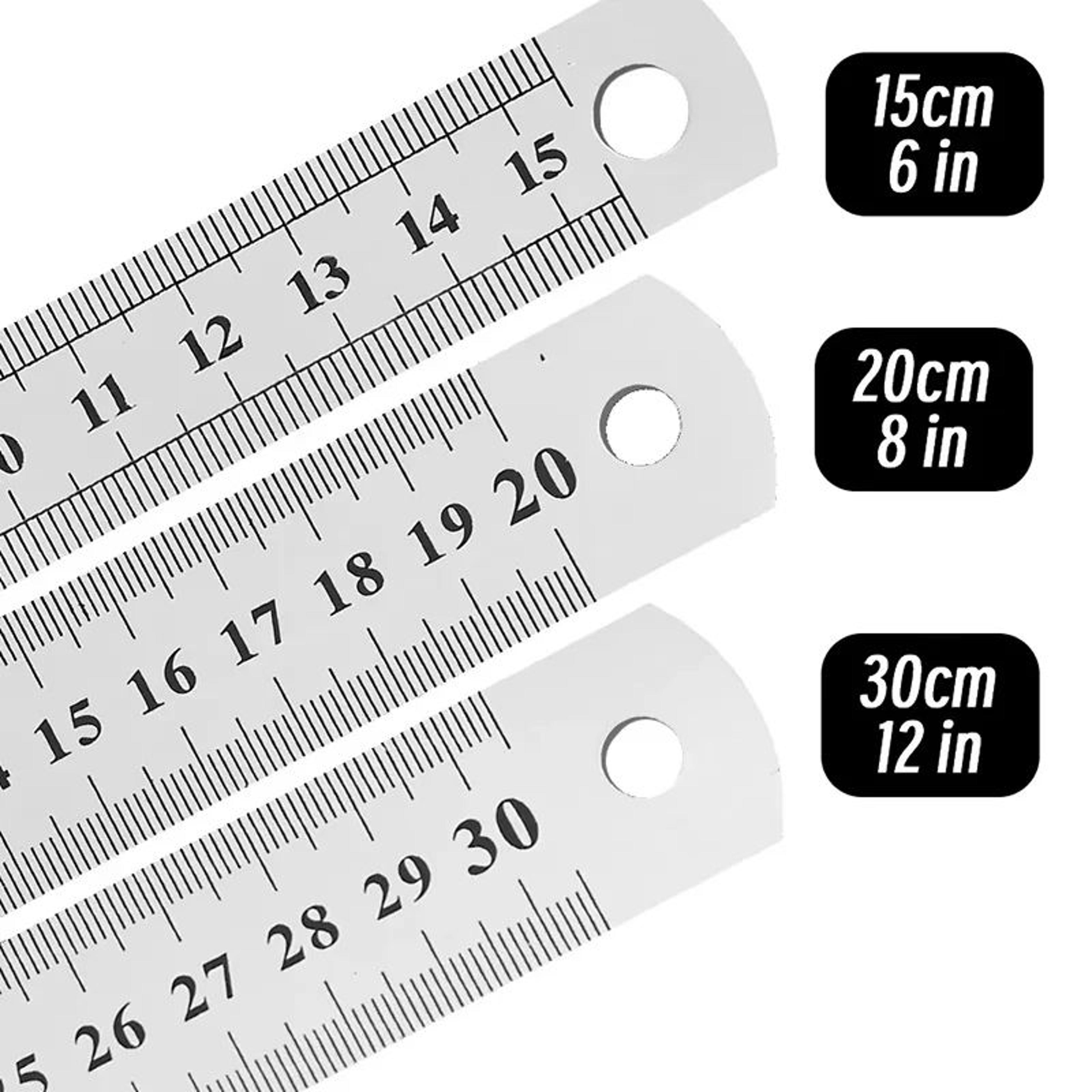 stainless steel straight ruler for drafting and daily measuring, dual-scale stainless steel ruler