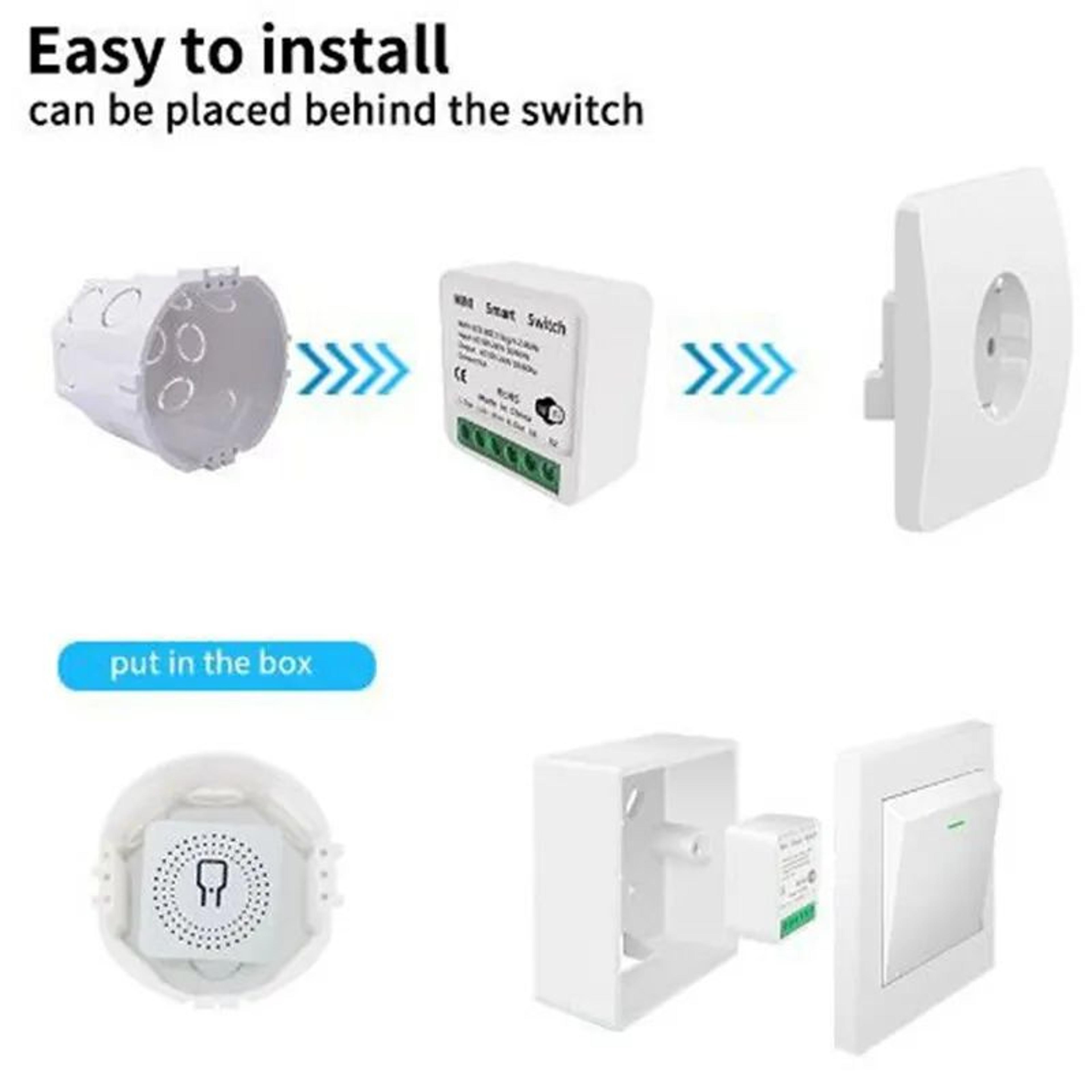 tuya 16a wifi smart switch module for smart life, 2-way diy relay with timer, voice control