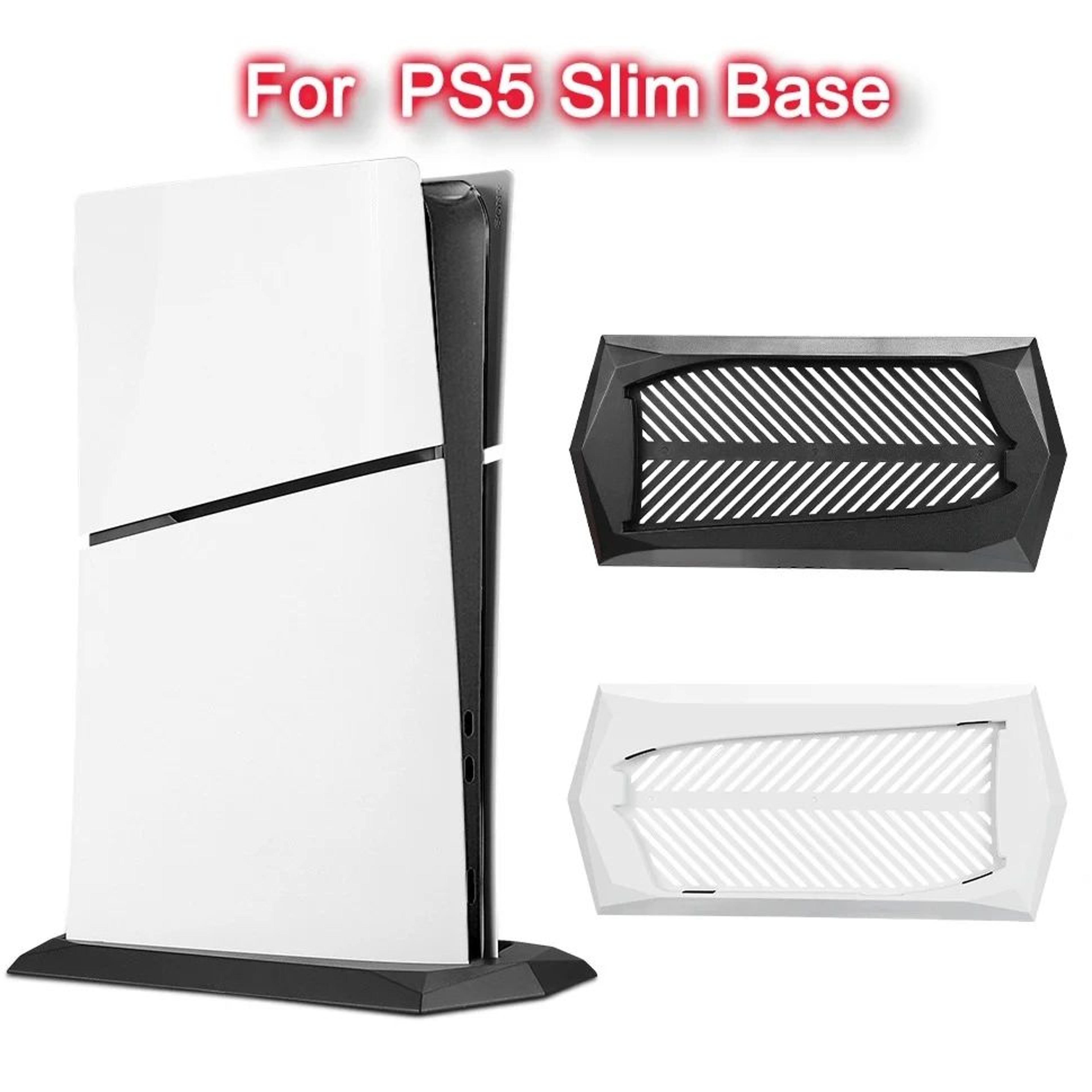 ps5 slim vertical stand base with cooling vents - secure ps5 slim stand base for a cleaner setup