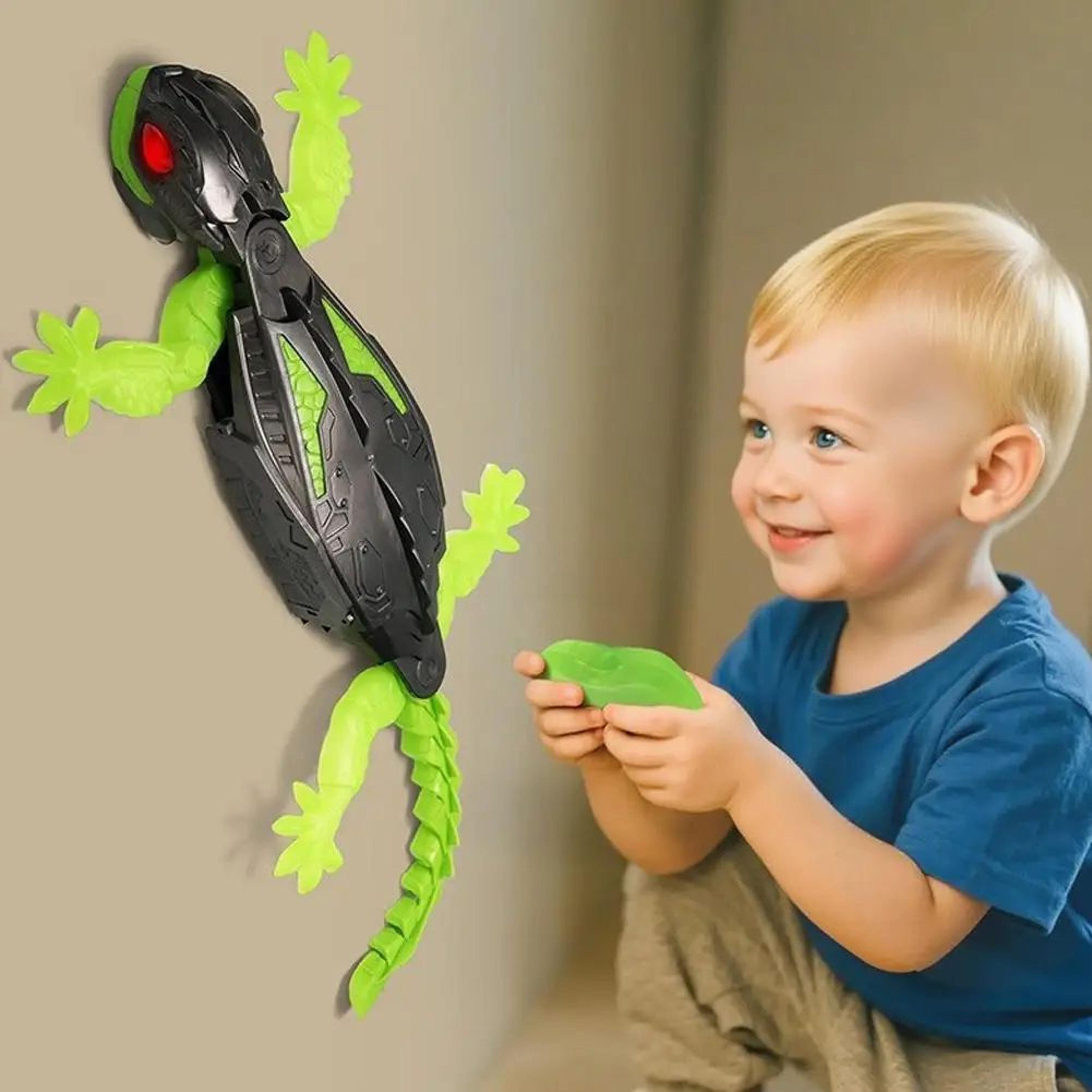 rc wall climbing lizard remote control gecko robot toy with led eyes for pranks and play