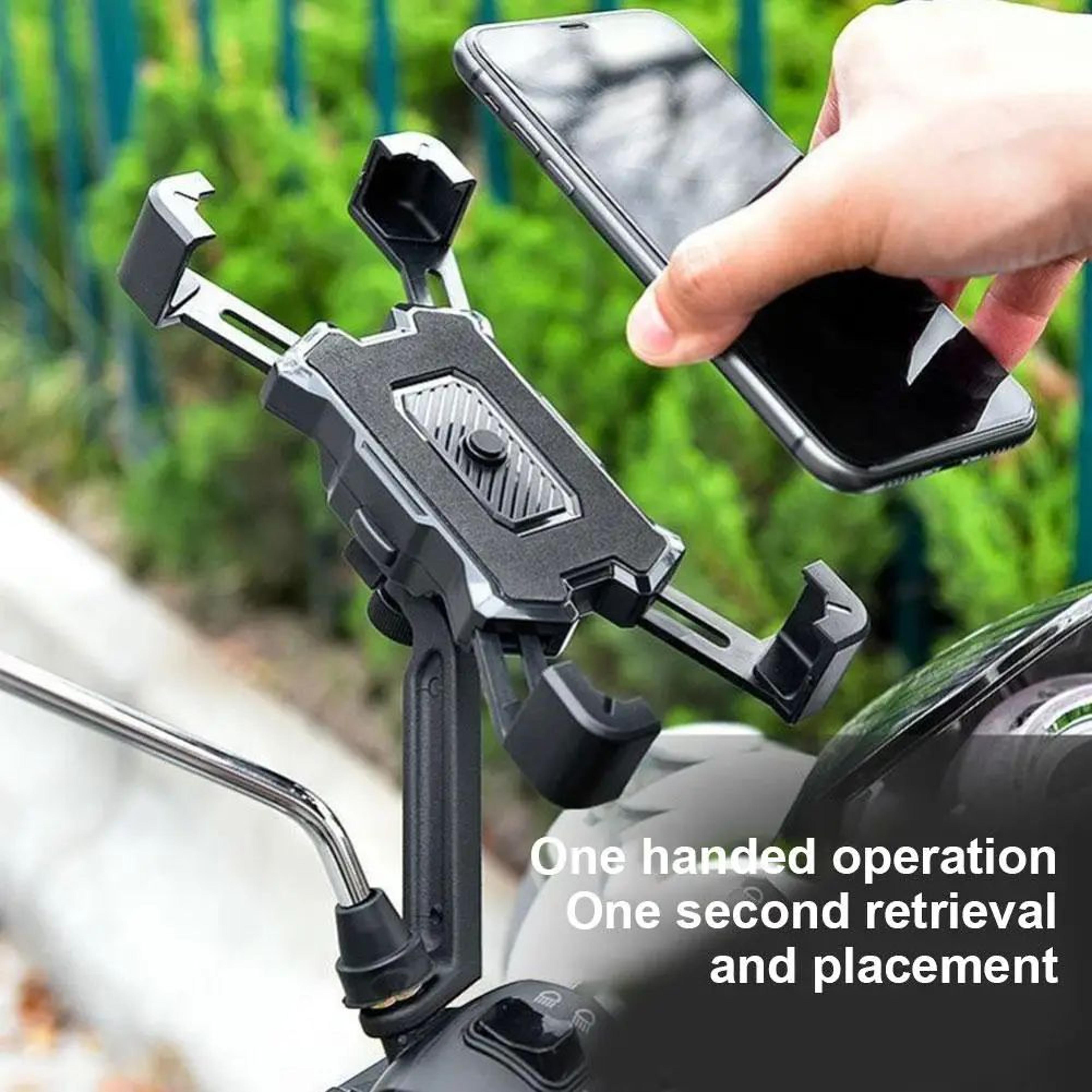 360° rotating motorcycle phone mount handlebar clamp – universal bike phone holder for gps and smartphones