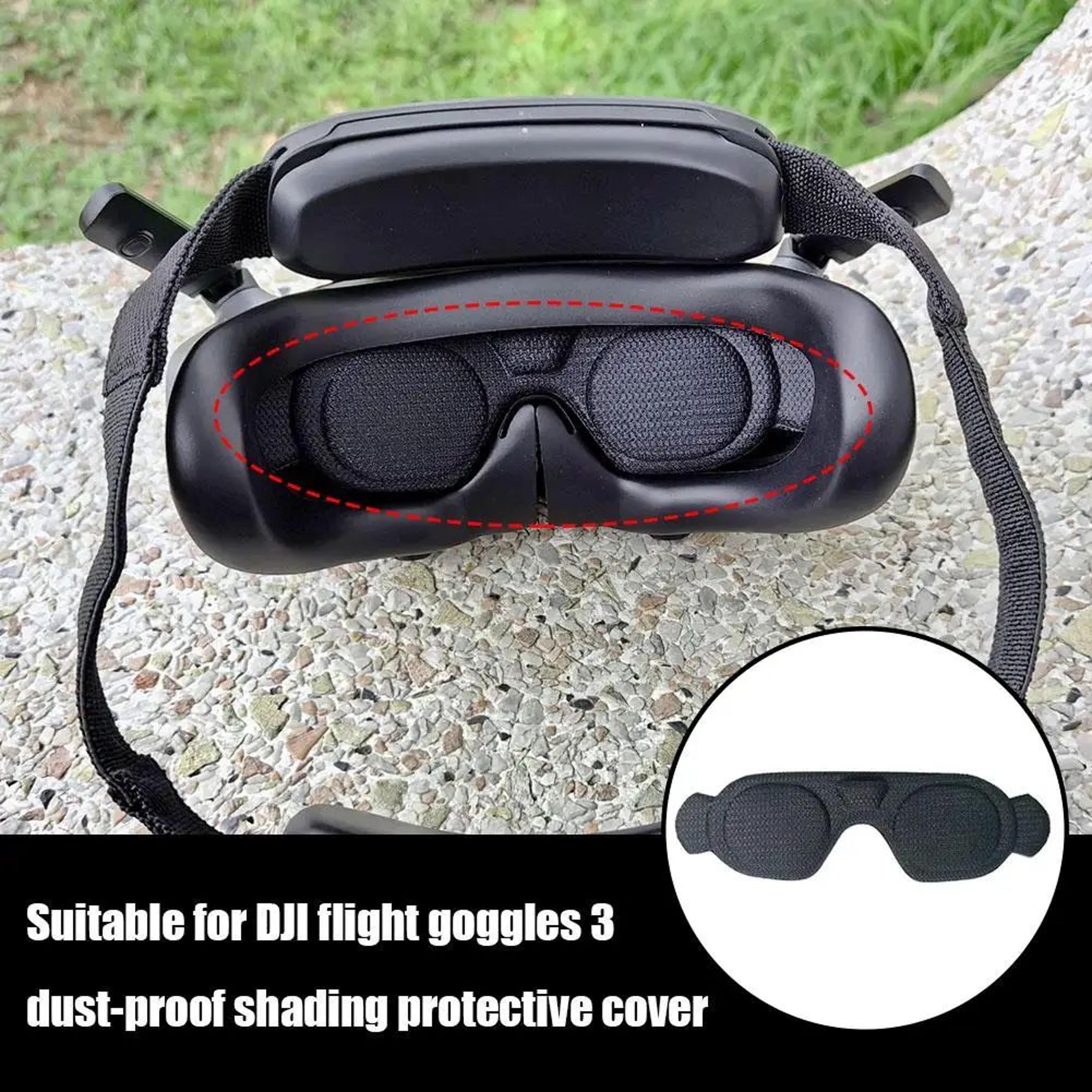 dji avata 2 goggles 3 lens cover with foam shading pad dust-proof lens protector
