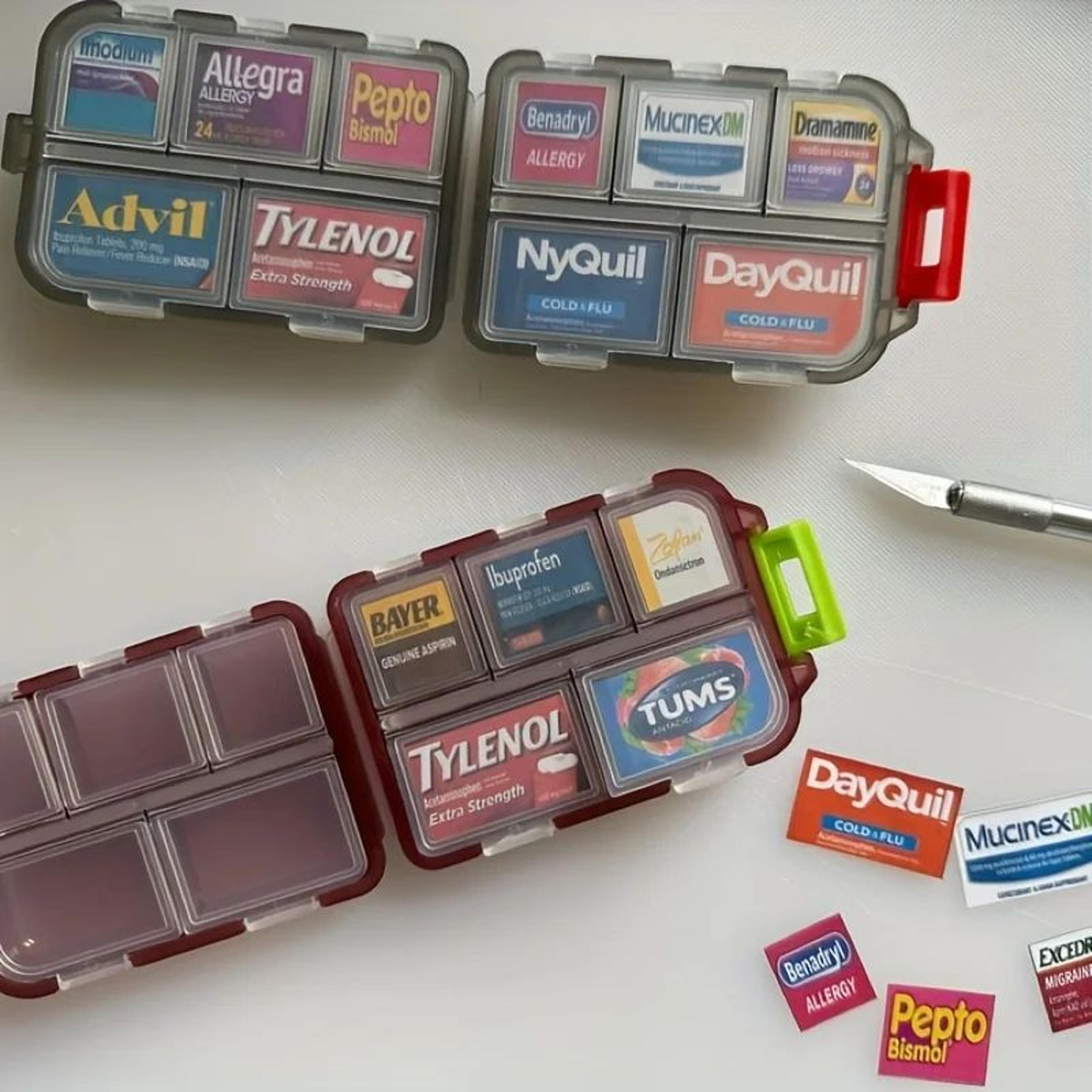 tcare travel pill organizer - moisture-proof pocket portable pill box & vitamin holder