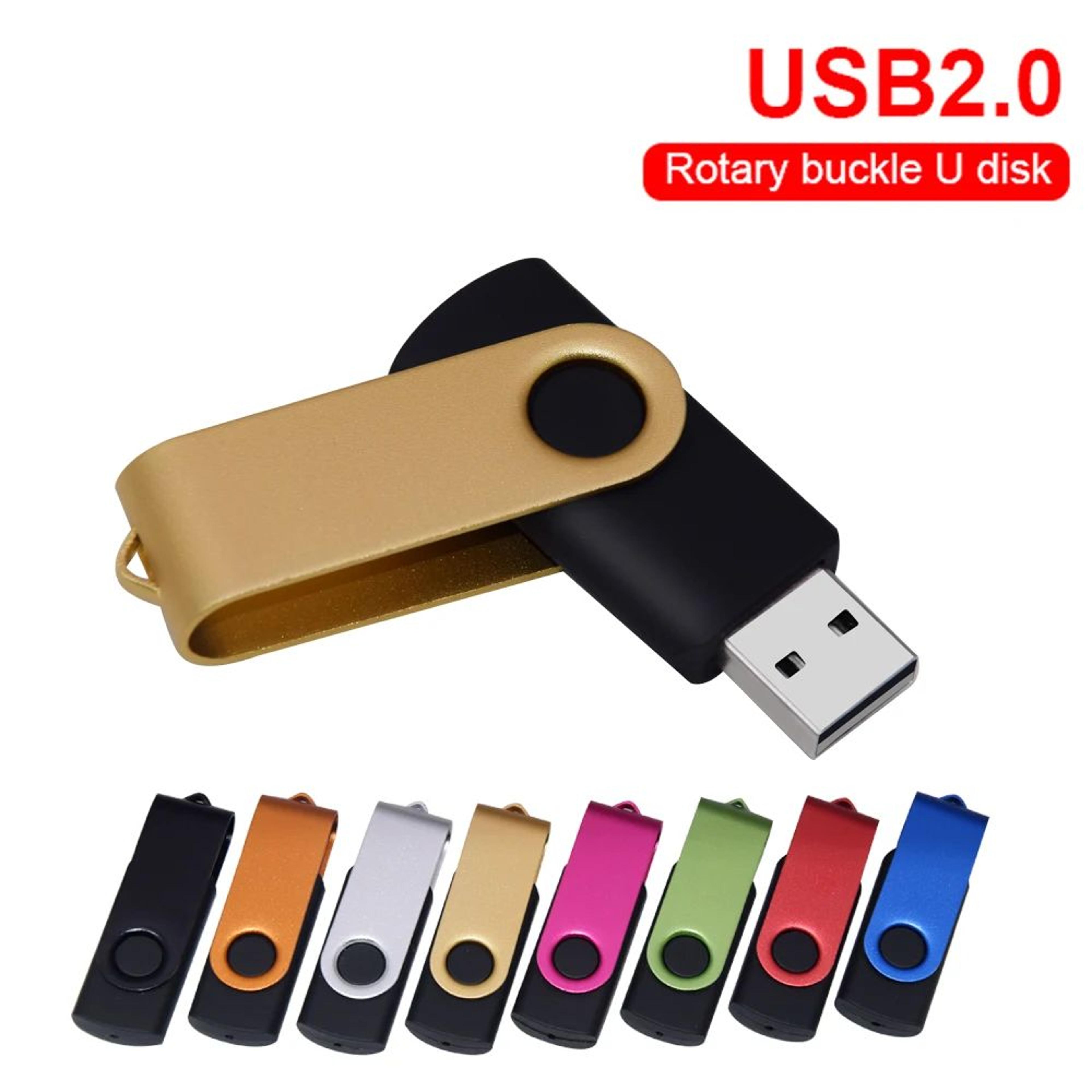 rotating usb 2.0 flash drive with metal swivel cover, waterproof memory stick (8gb–128gb)