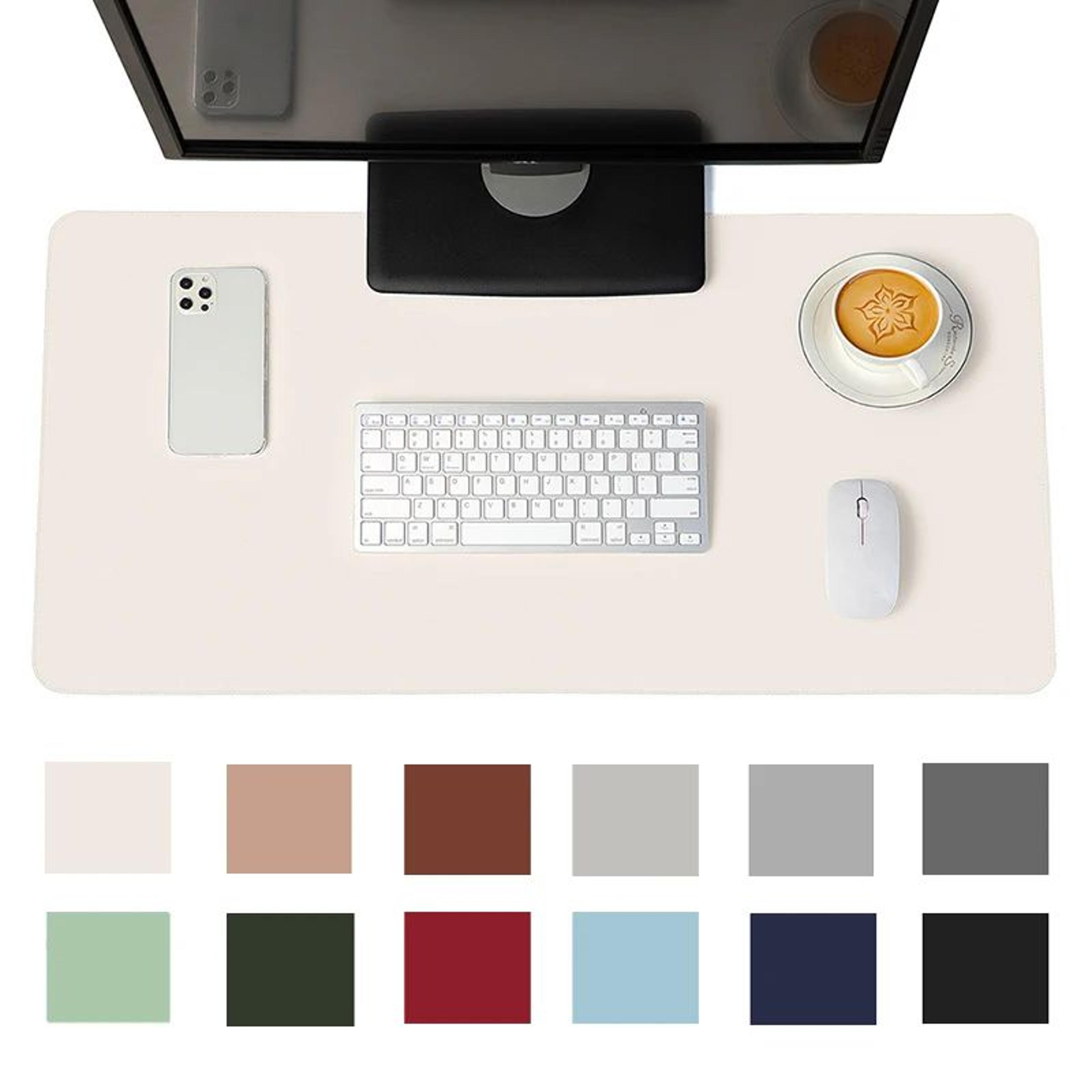 waterproof pu suede large desk mat mouse pad for gaming and office